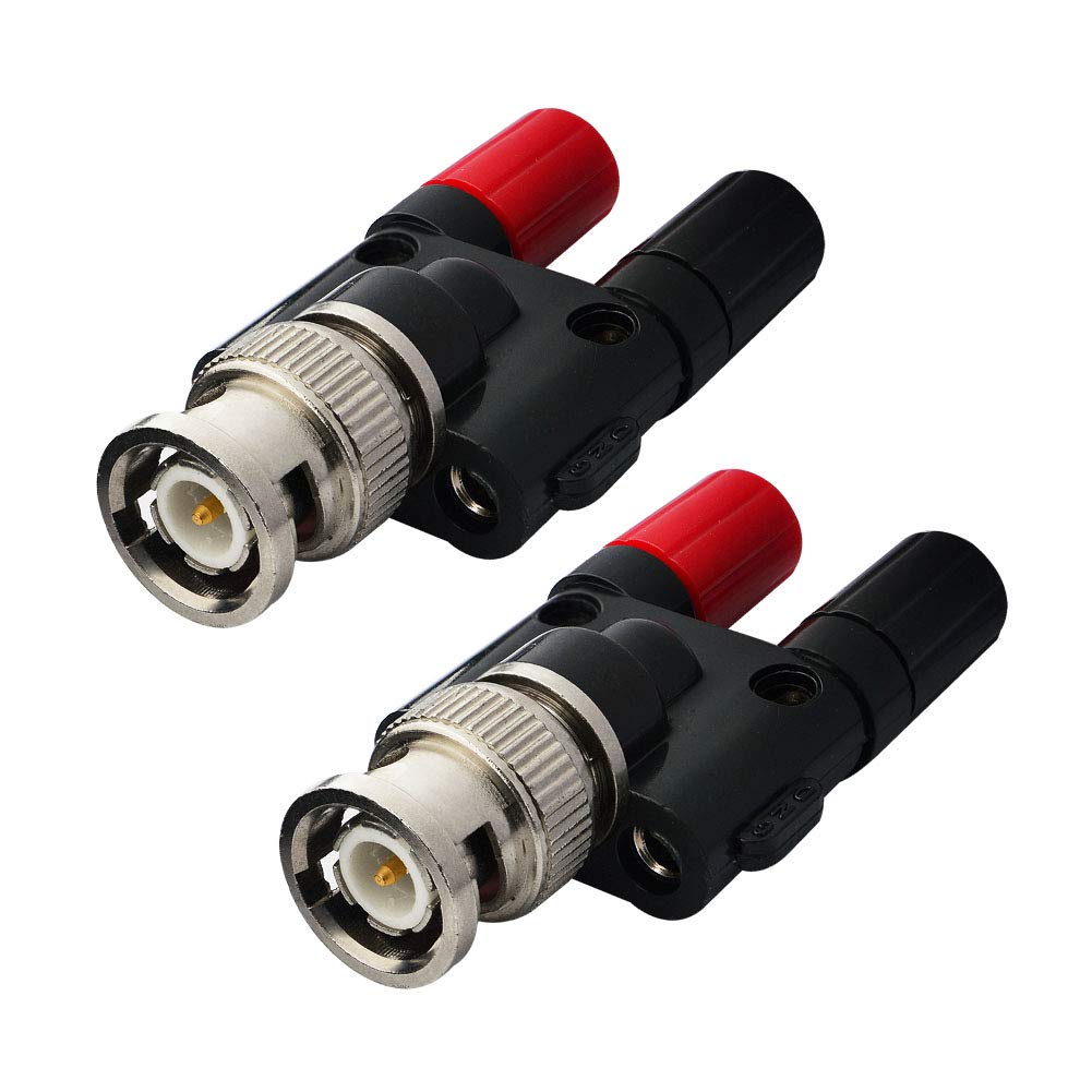BNC to Banana Plug,BNC Male to Dual 4mm Banana Female Binding Post 2 Pack