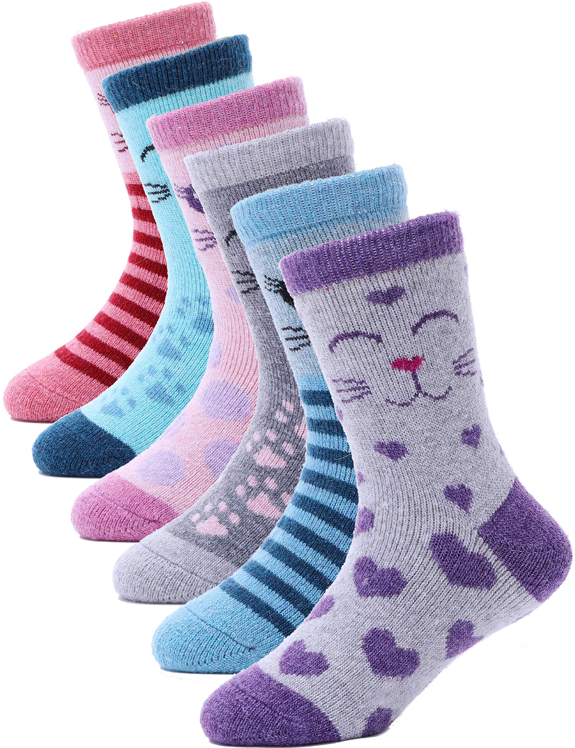 ANTSANG Kids Merino Wool Hiking Socks, Toddlers Boys Girls Crew Boot Socks