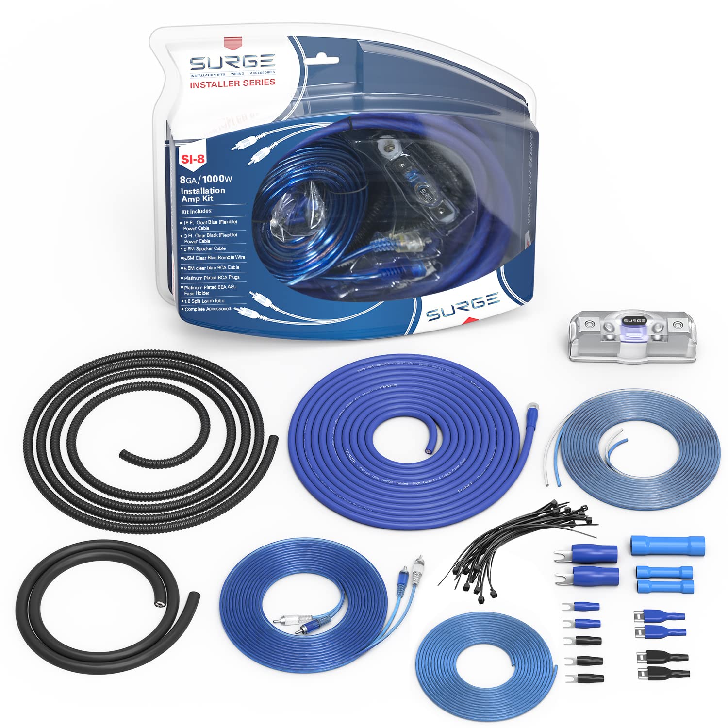SURGE ATRSI8 Installer Series Amp Installation Kit (8 Gauge, 1,000 Watts)