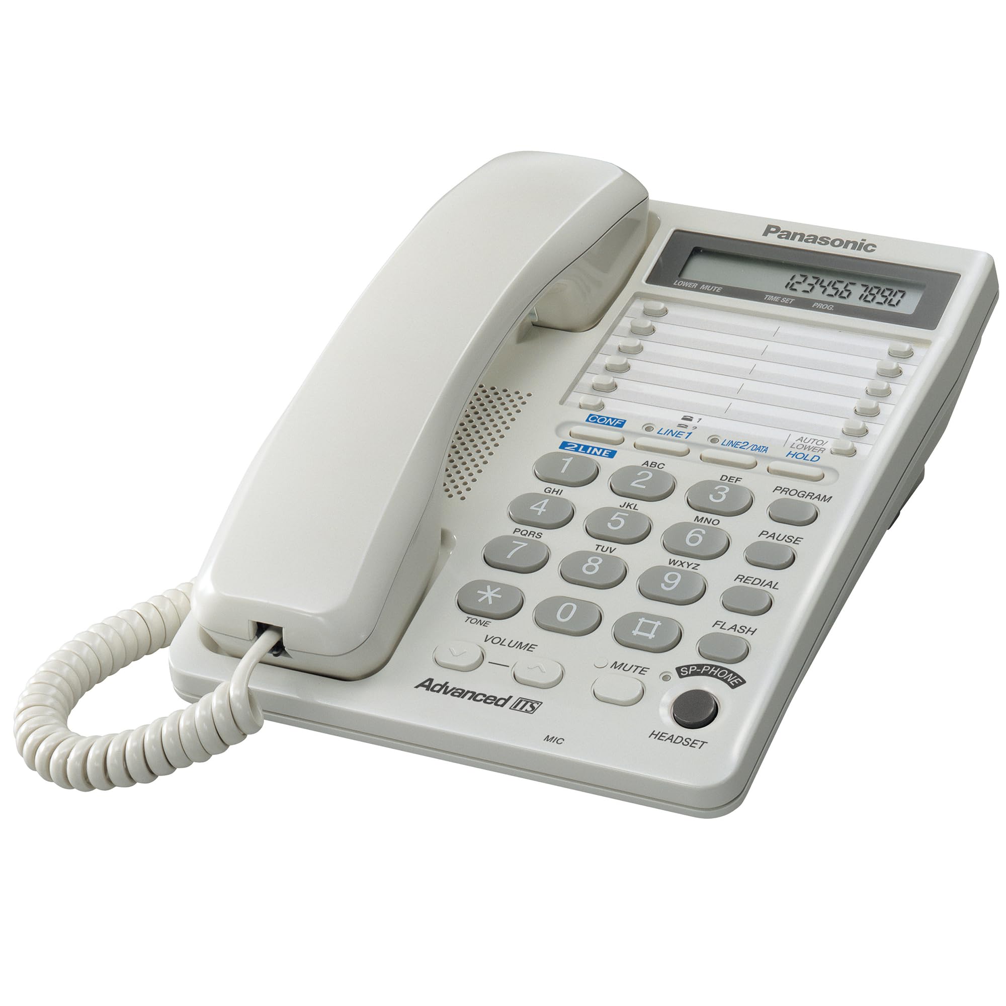 Panasonic KX-TS208W 2-Line Feature Phone with LCD White