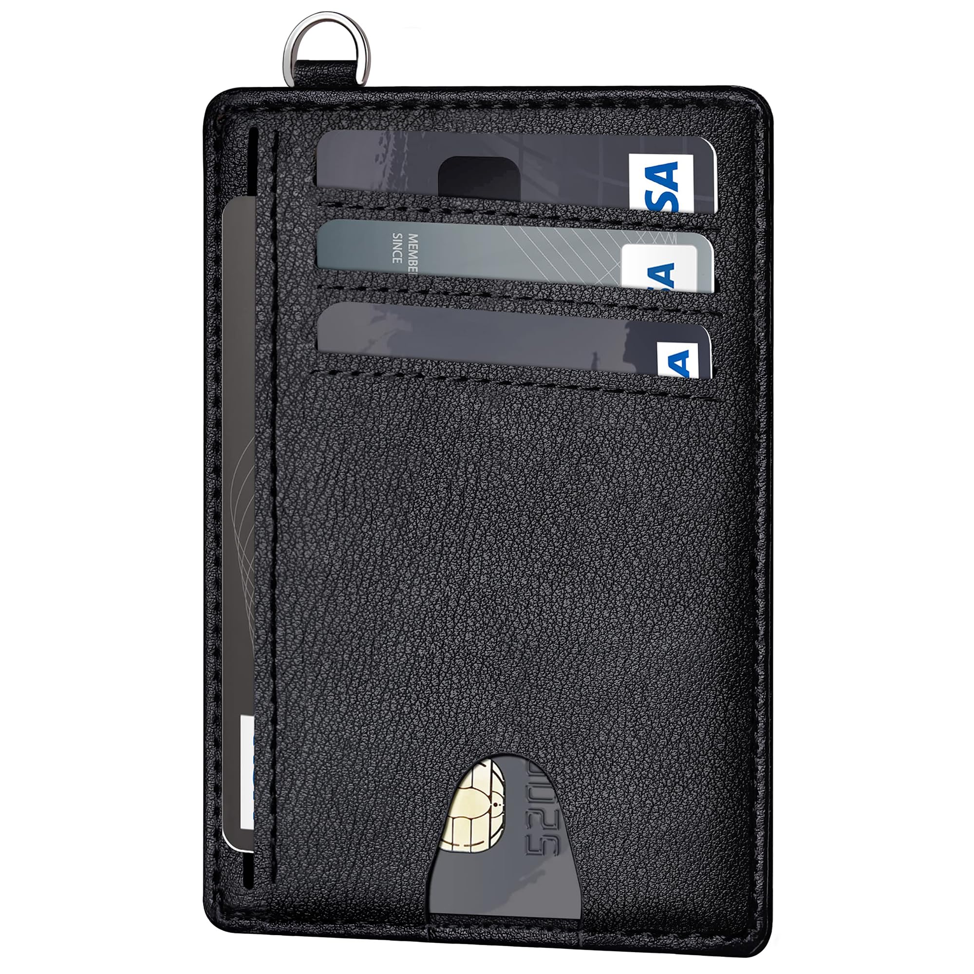 Mayski Slim Wallet, Credit Card Holder for Women, Minimalist Front Pocket RFID Blocking Card Cases, Small Wallet Women Men(Grain Black)