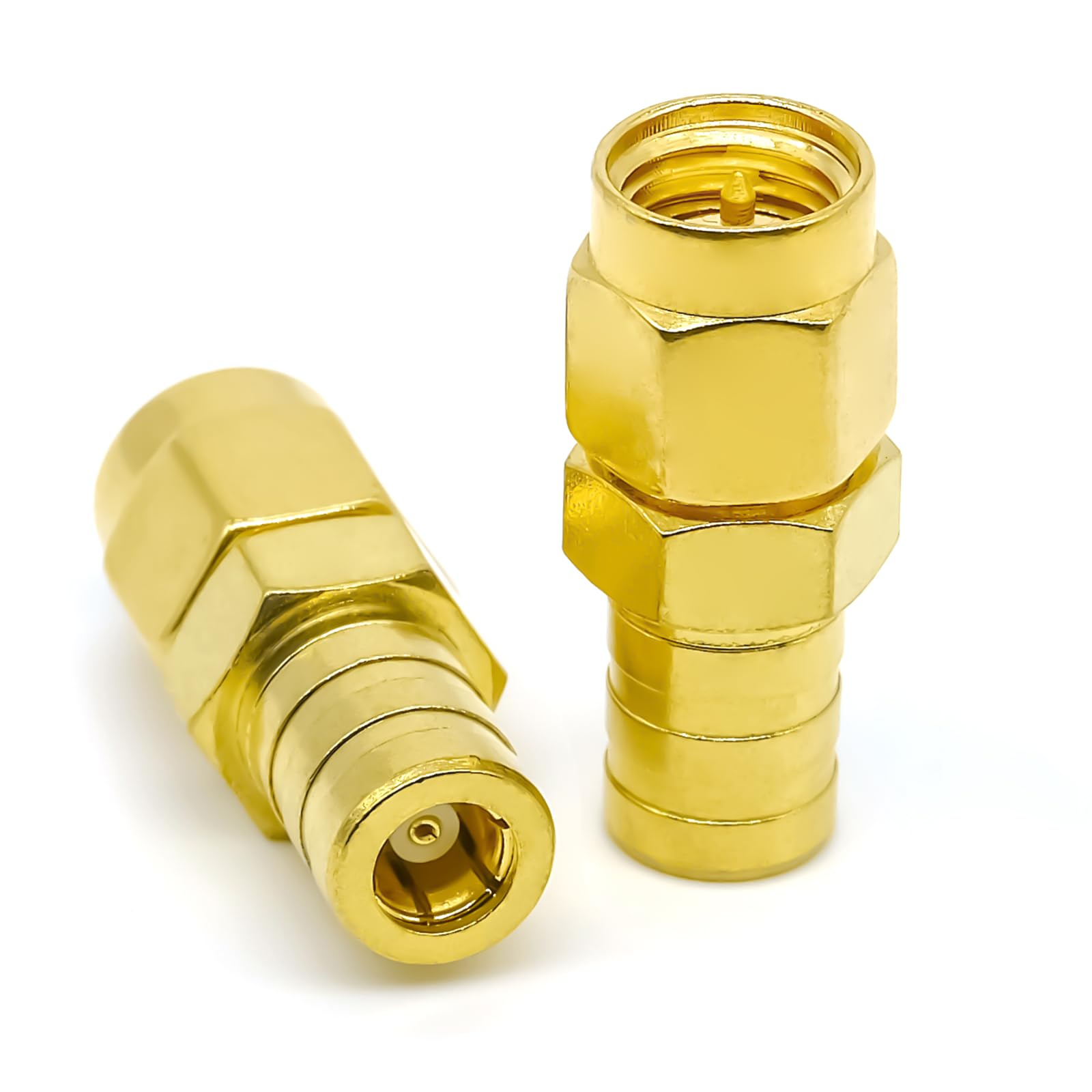 2PCS SMA SMB Adapter, Low Loss SMA Male to SMB Female Radio Antenna Connector Coax Cable Adapter for Car Aerial Antenna, Audio, Router, Video