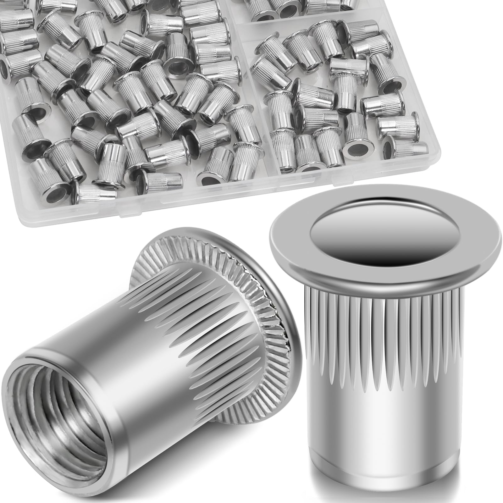 Vifmy M6-1.0 Rivet Nut,80Pcs Stainless Steel 304 Threaded Insert Rivnuts