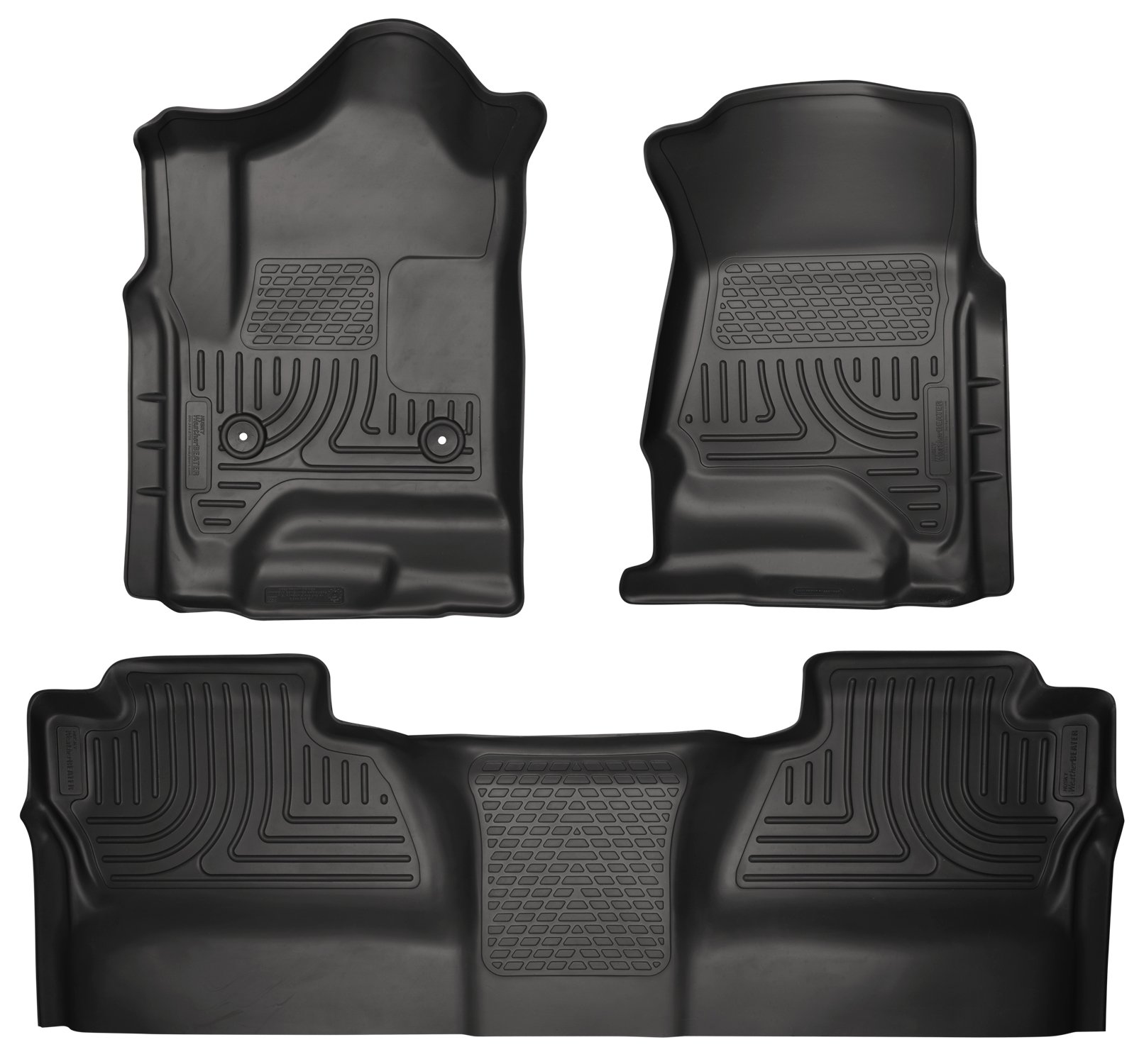 Husky 98231 Front/2nd Seat Floor Liners For '14-'19 Silverado/Sierra Crew Cab