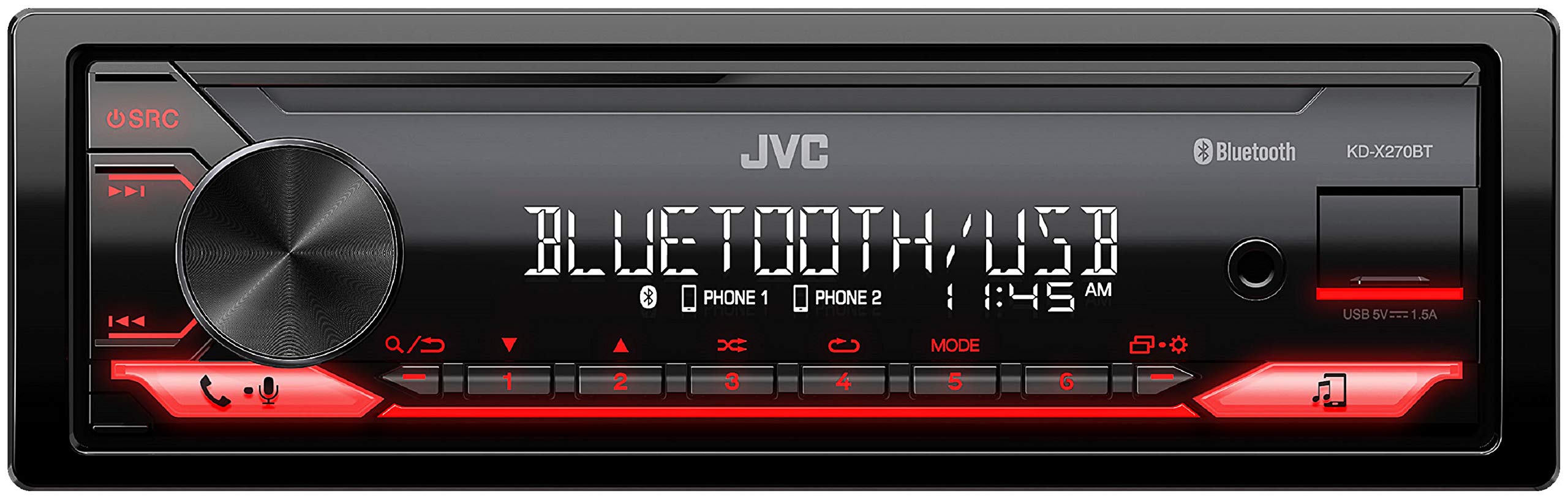 JVC KDX270BT S. Din Digital Media Receiver Bluetooth Front Usb Front Aux