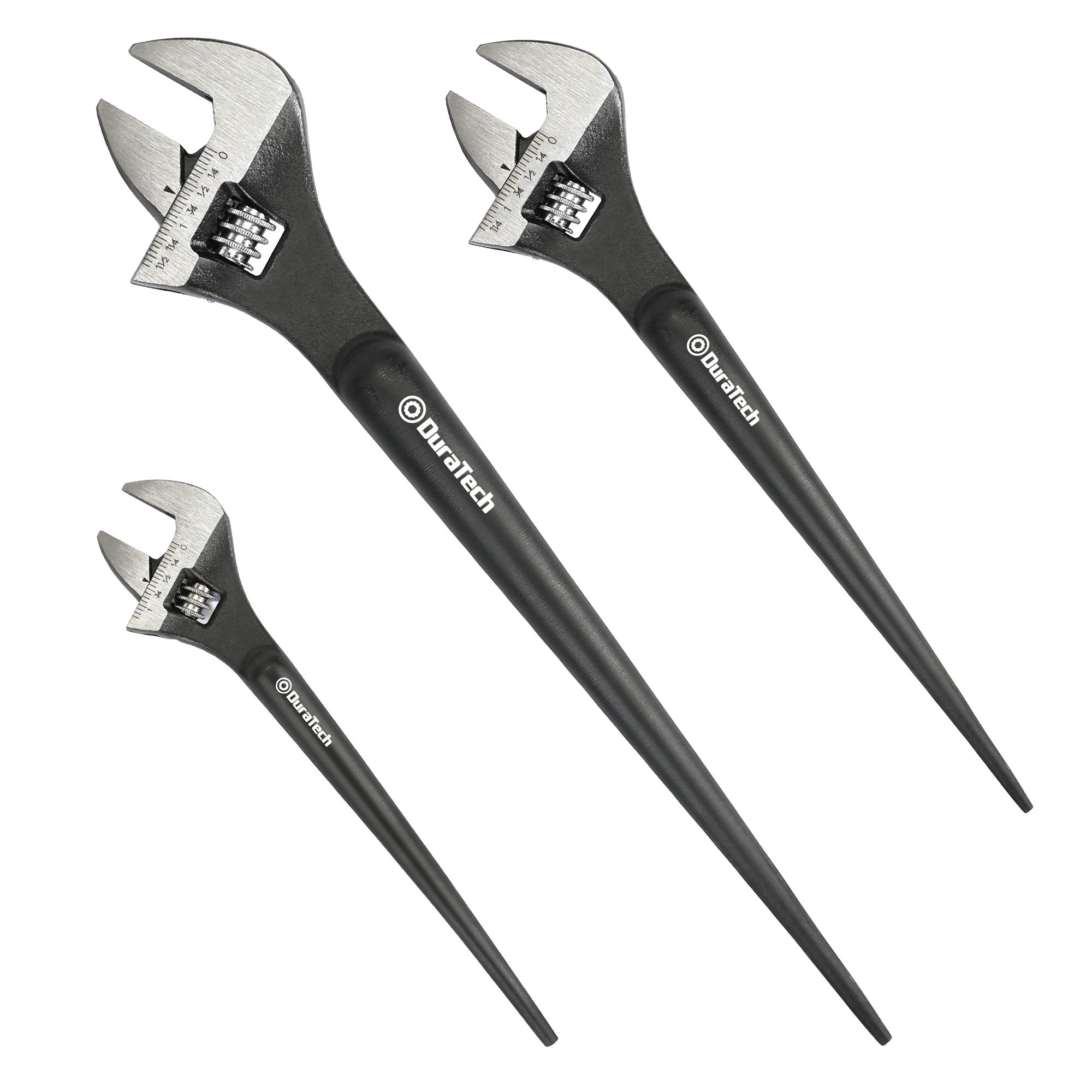 DURATECH 3-Piece Adjustable Construction Spud Wrench Set, 8, 10, 12-inch