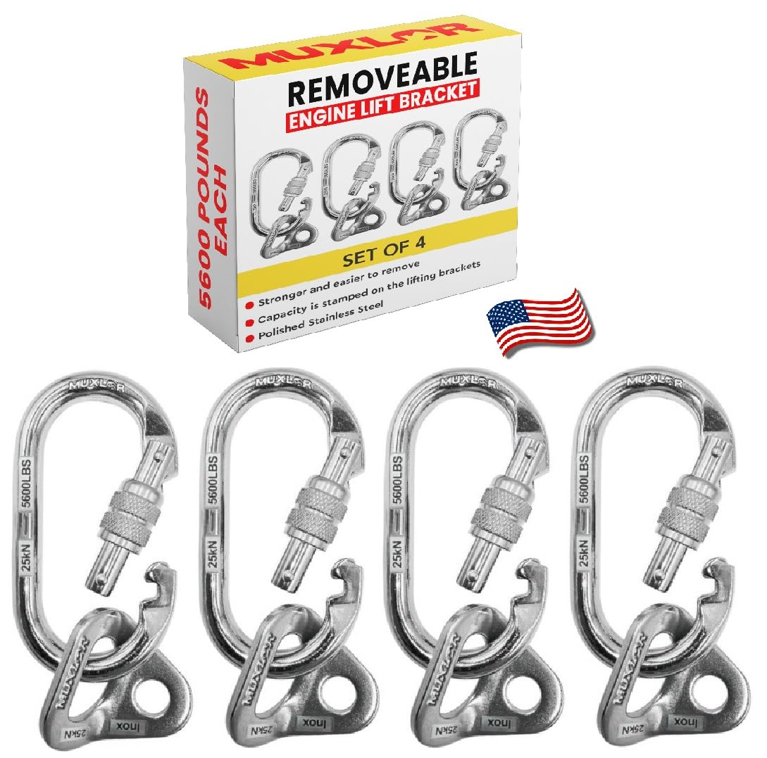 MUXLOR Tools 5600 lb - Removable Engine Lift Bracket for Crate Engine Hoist, Engine Lift Plate, Lifting Chains. Perfect for Engine Support Bar, Transmission Jack Adapter, Truck Crane, Lifting Sling.