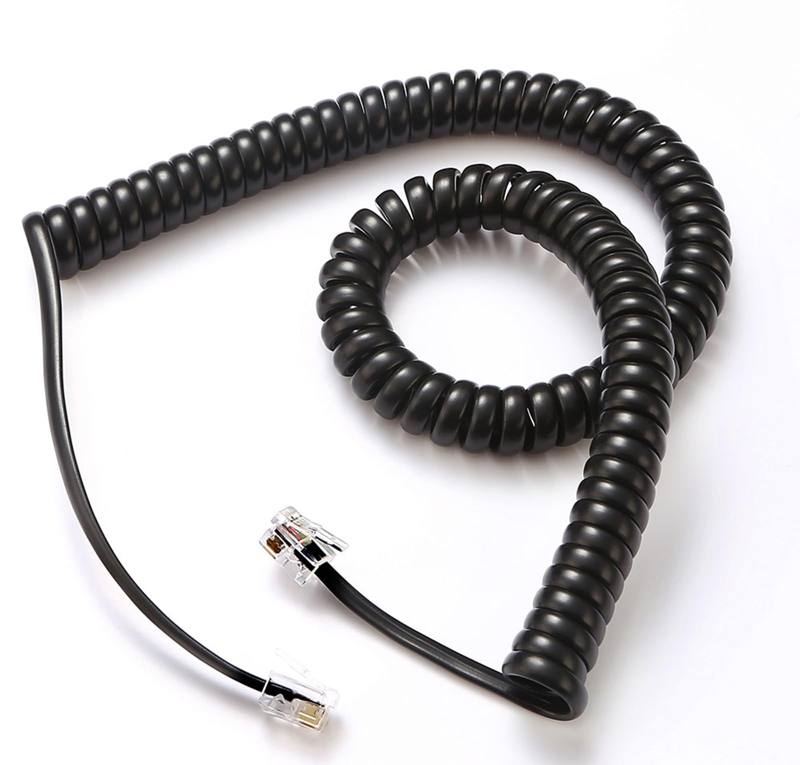 Comtrue Landline Phone Cords, Telephone Handset Cords, Black, 11.5ft uncoiled, 16" Coiled, 2 - Pack, Universally Compatible
