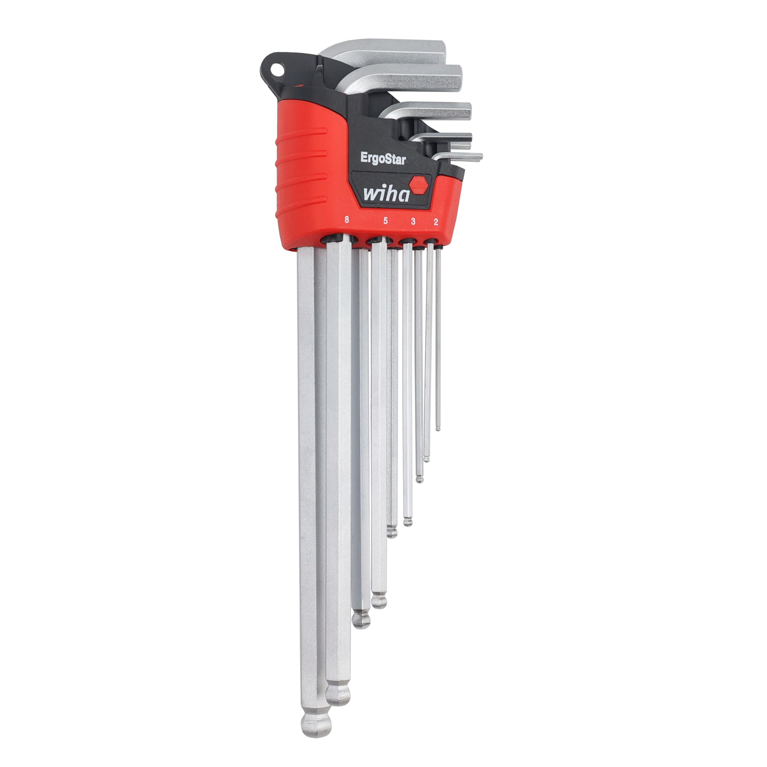 Wiha 66996 ErgoStar Ball End Hex LKey Set (9-Piece Set) - Metric