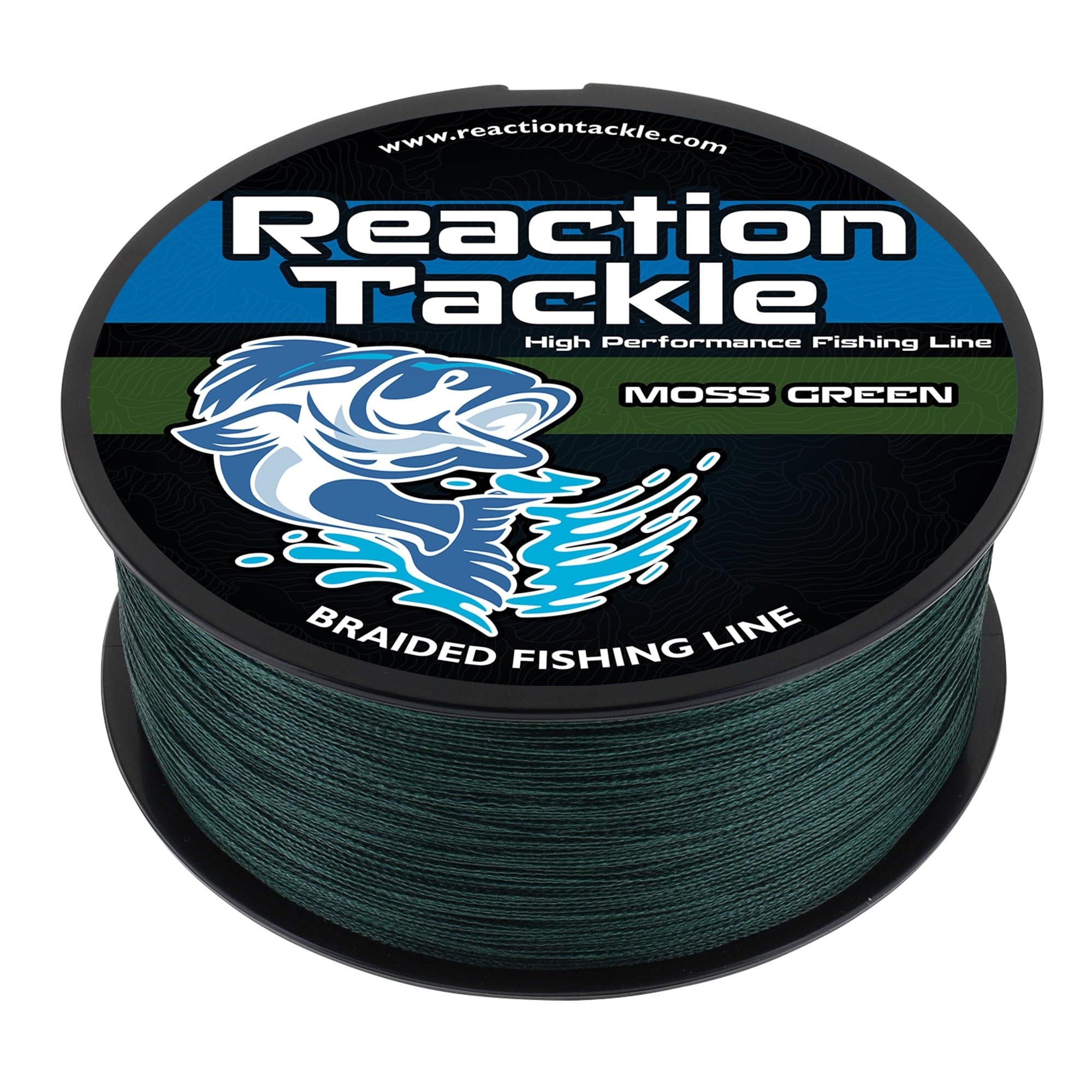 Reaction Tackle Braided Fishing Line - Pro Grade Power Performance for Saltwater or Freshwater Fish - Colored Fishing Line Braid for Extra Visibility - Moss Green 6 Lb (300 Yards)