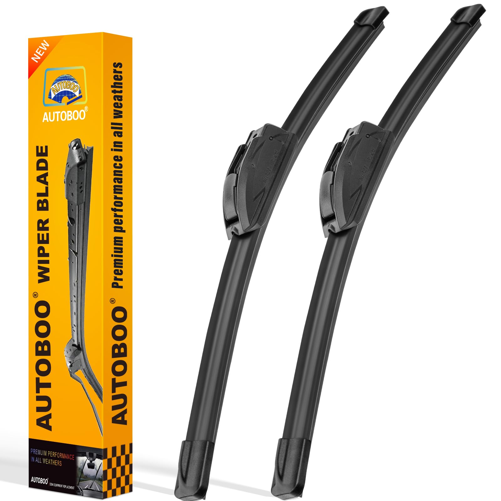 AUTOBOO 26" and 22" Windshield Wipers Blades (Pack Of 2)