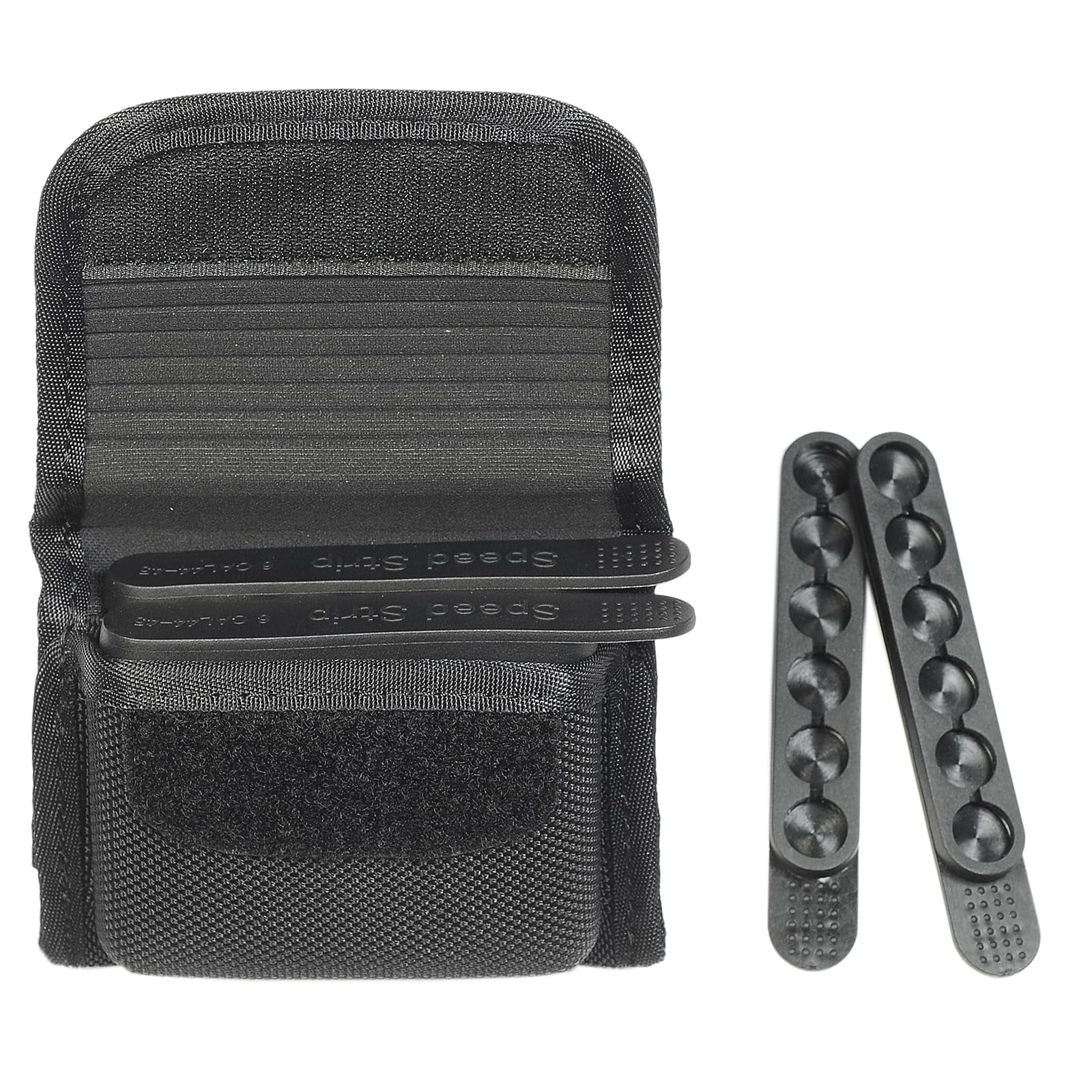 SdTacDuGe Molded Speed Strips Pouch with Pack of 4 Speed Strips,Molded Quickstrips Holder Pouch Hook and Loop Structure for Quick Flip Opening,Fits .30-30 .410 .44/45,458 Lott 6 Rounds