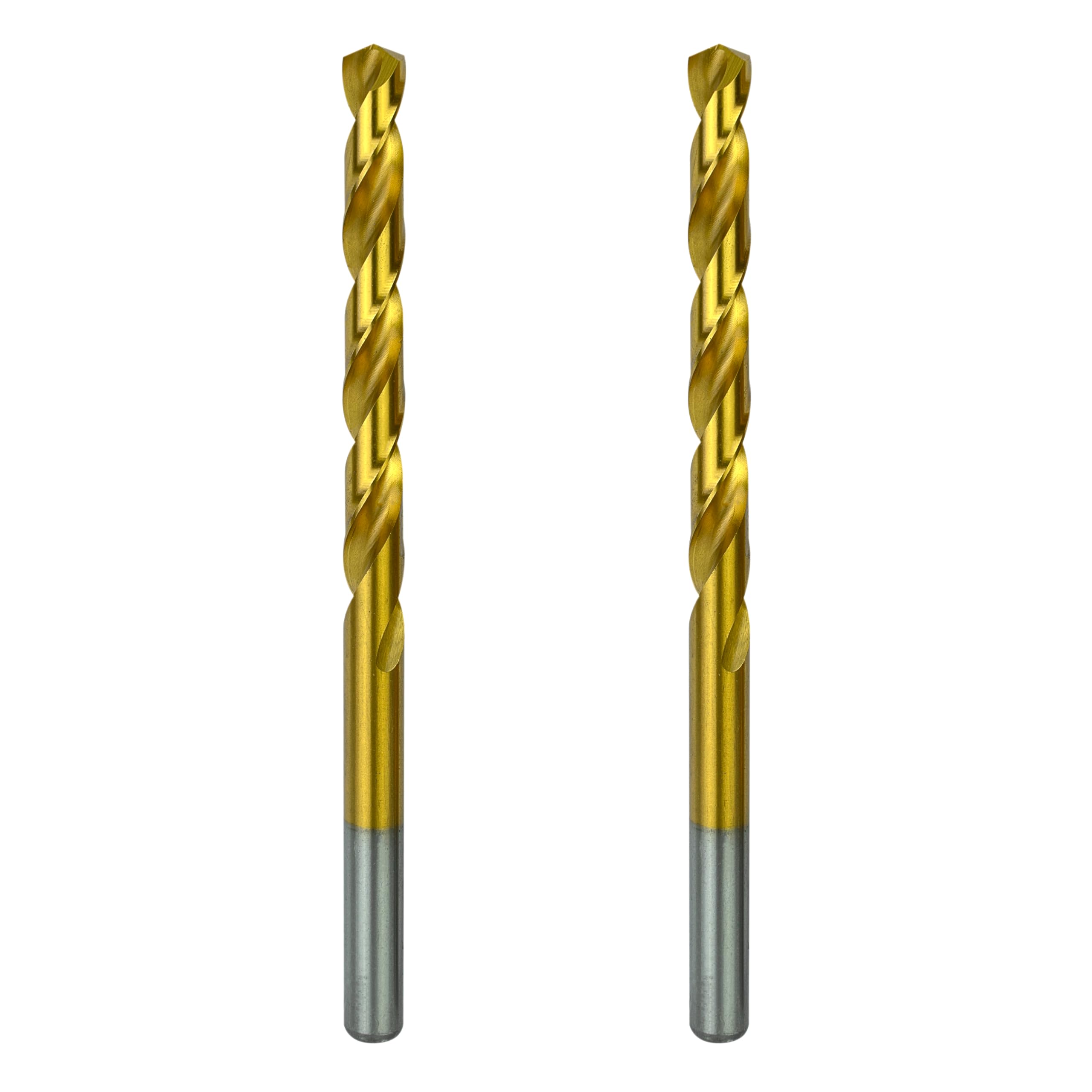 Greycore Tools 3/8 Inch x 6 Inch Cobalt Aircraft Extension Bit – 2 Pack M35 Cobalt Drill Bit, Industrial Titanium Coating – Drill Bits for Steel, Hard Metal, Cast Iron, Wood, Plastic (3/8" x 6")