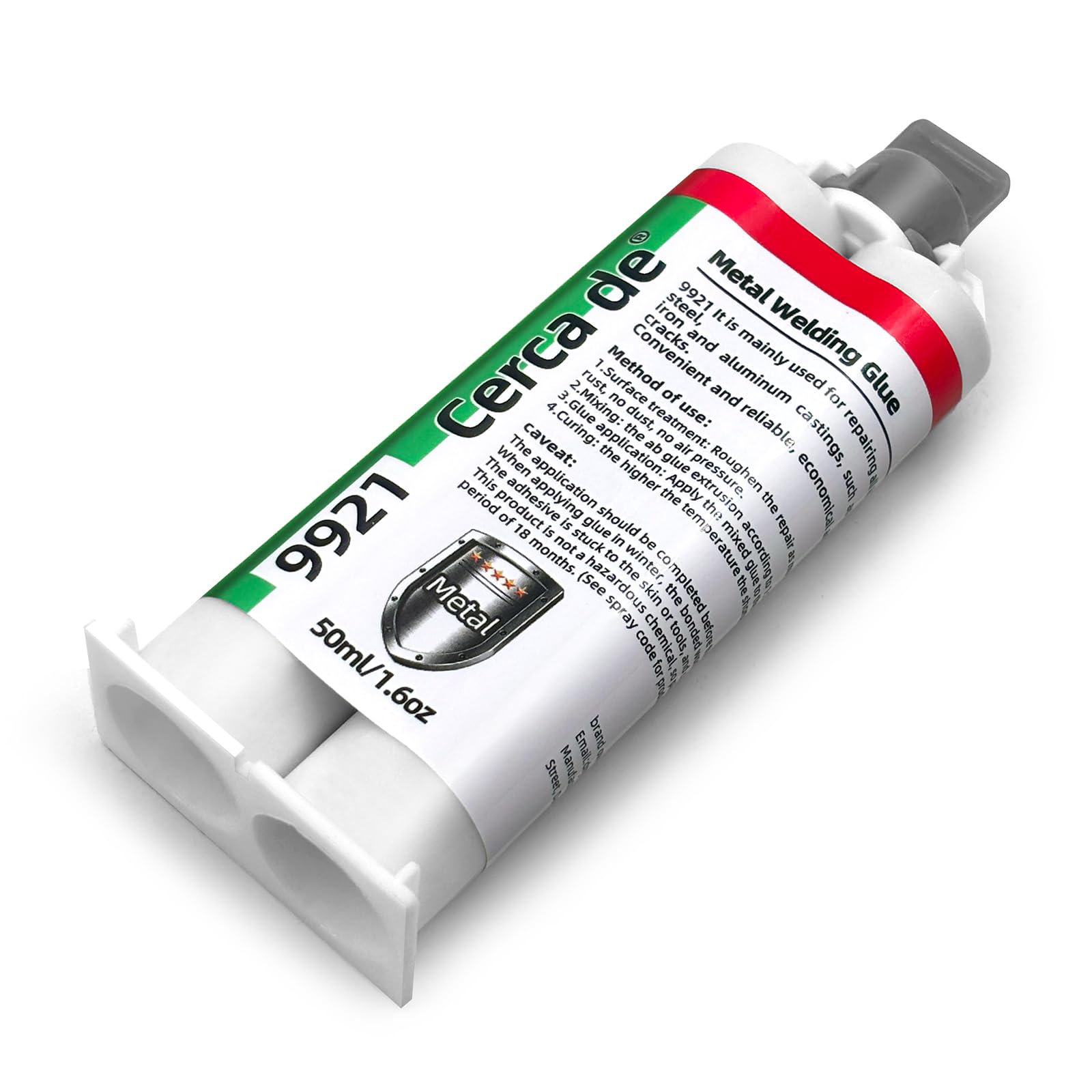 Cerca de Metal Glue，Heavy Duty Waterproof epoxy Adhesive，Suitable for bonding Metals, Steel, Iron, Aluminum, Plastics, Ceramics, and Materials，Professional Bonding of Various Metal items1.6oz.