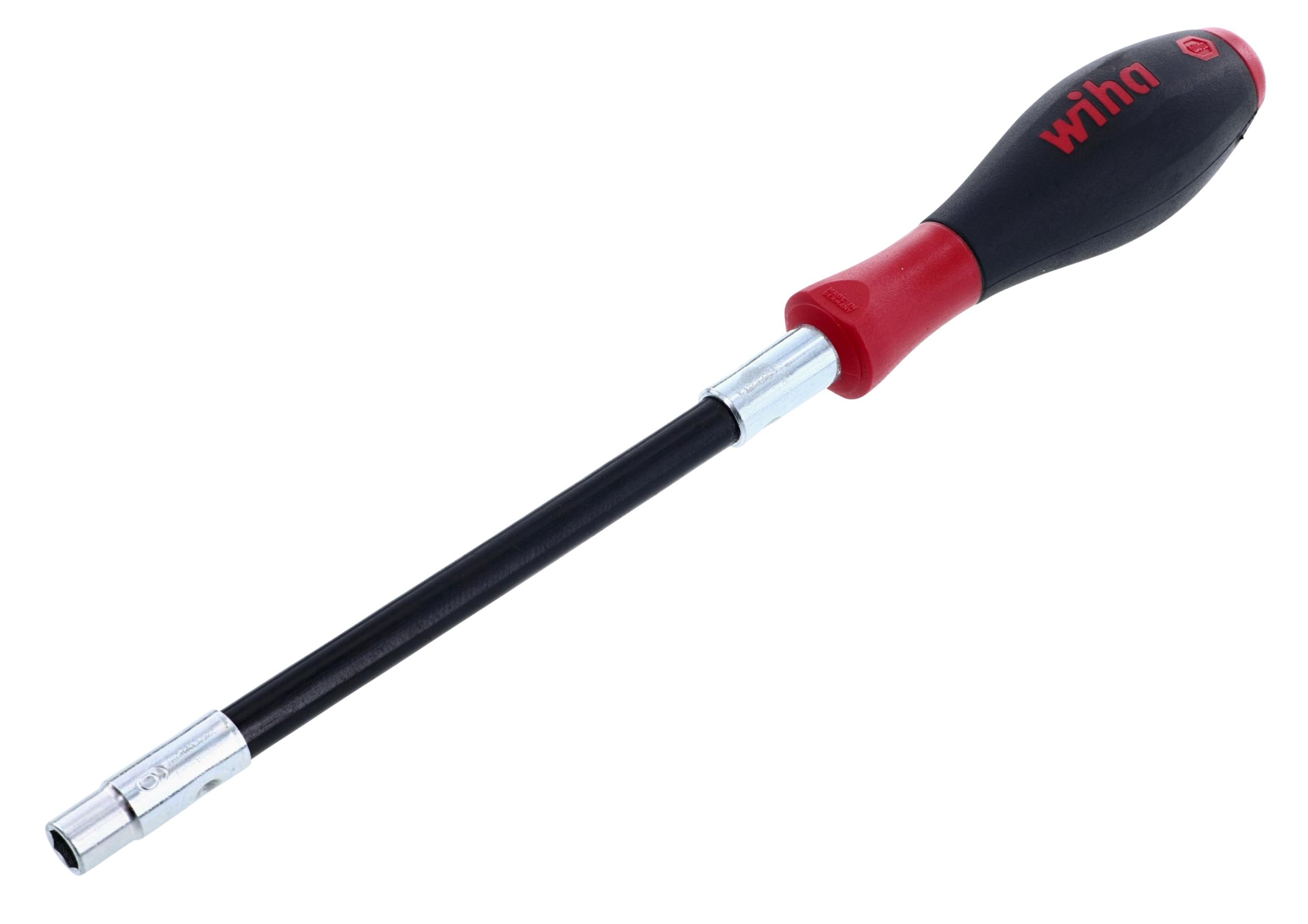 Wiha 37237 Long Flexible Shaft Nut Driver with SoftFinish Handle, Metric, 6.0 x 150mm