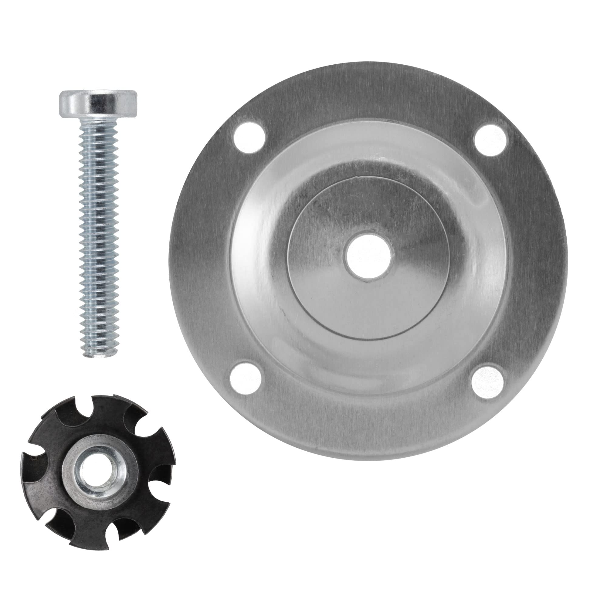 RecPro Round Ladder Pad with Screw and Star Nut for RV Exterior Ladder (Silver)