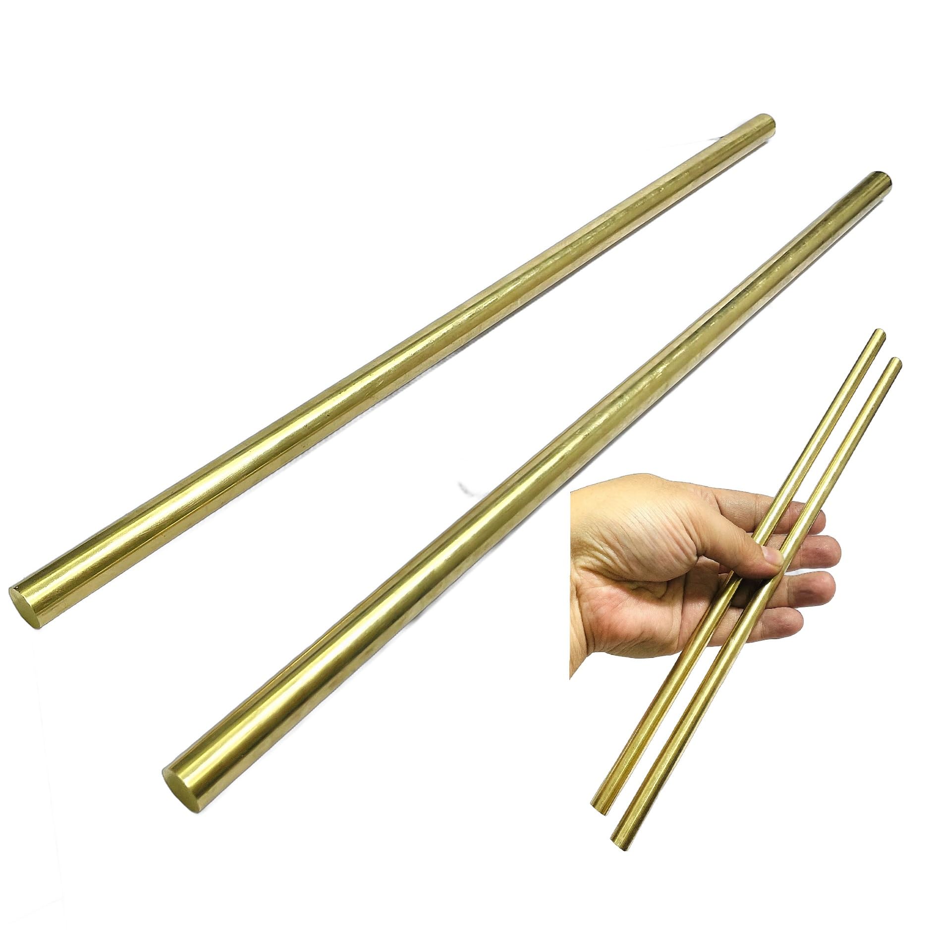 2PCS ZQToday Solid Brass Rods 3/8 x 12 Inch Brass Rod for Crafts 3/8 for Knife Handle Pins, Machining,Crafts,DIY Projects,Modeling Hobby.Dowel Rivet