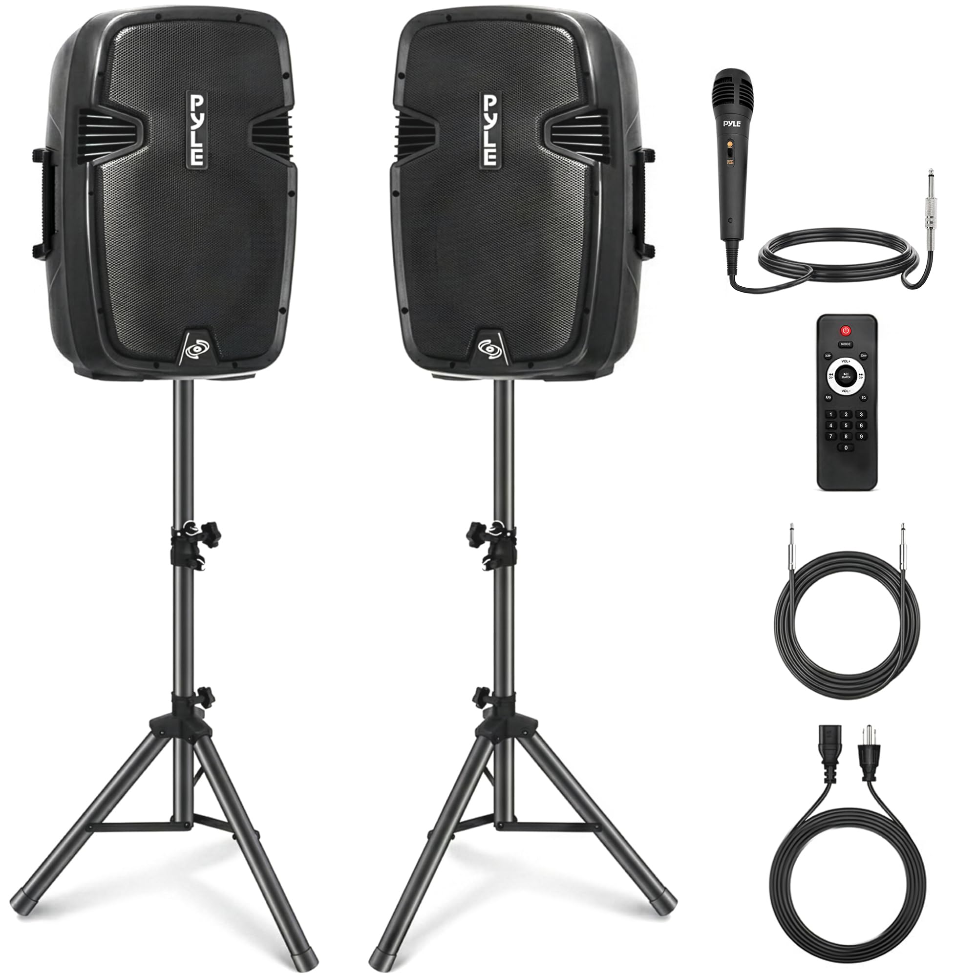 Pyle PPHP1249KT 1,800-Watt Bluetooth Active/Passive Dual Speaker System Kit