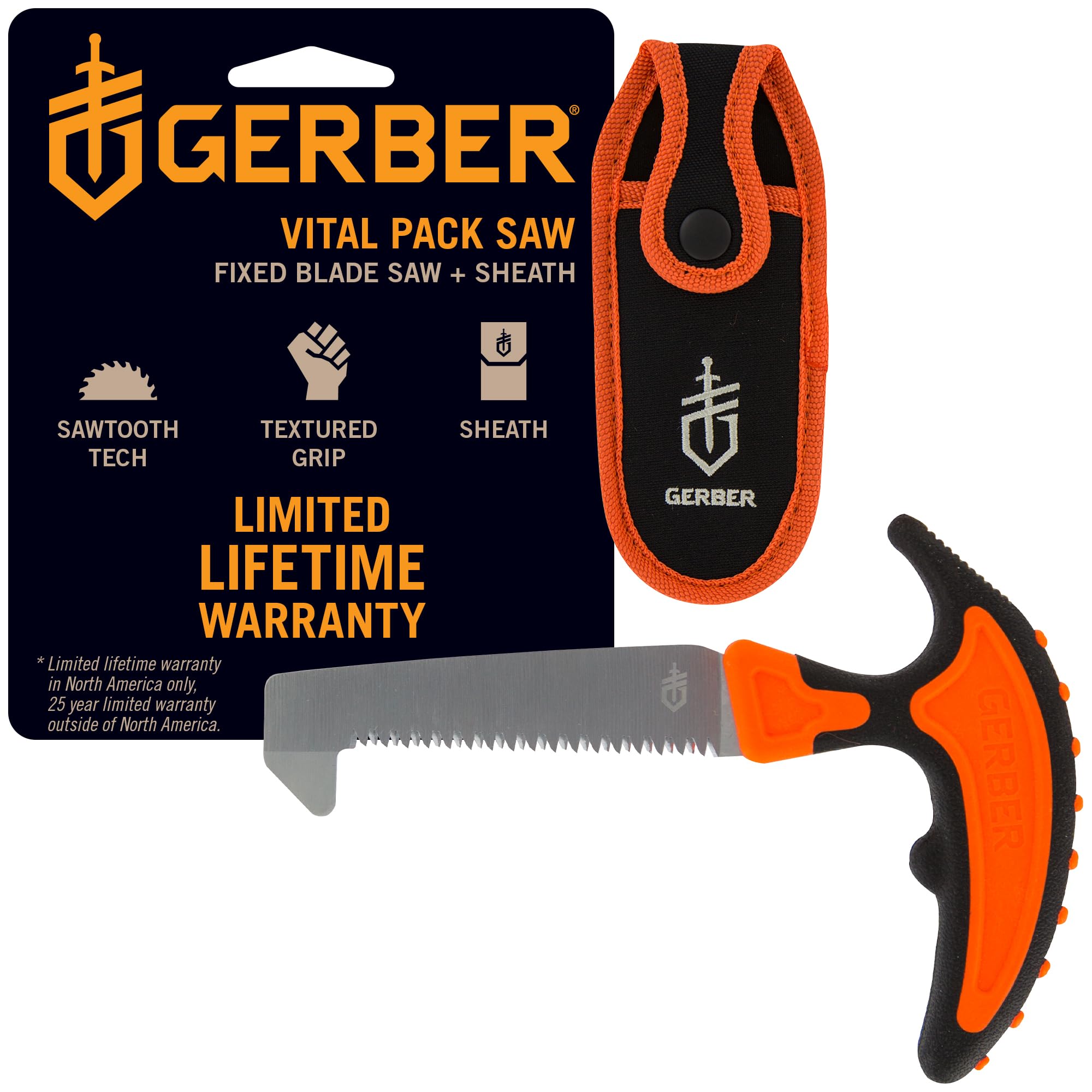 Gerber Vital Pack Compact Folding Saw for Camping and Survival with Sheath