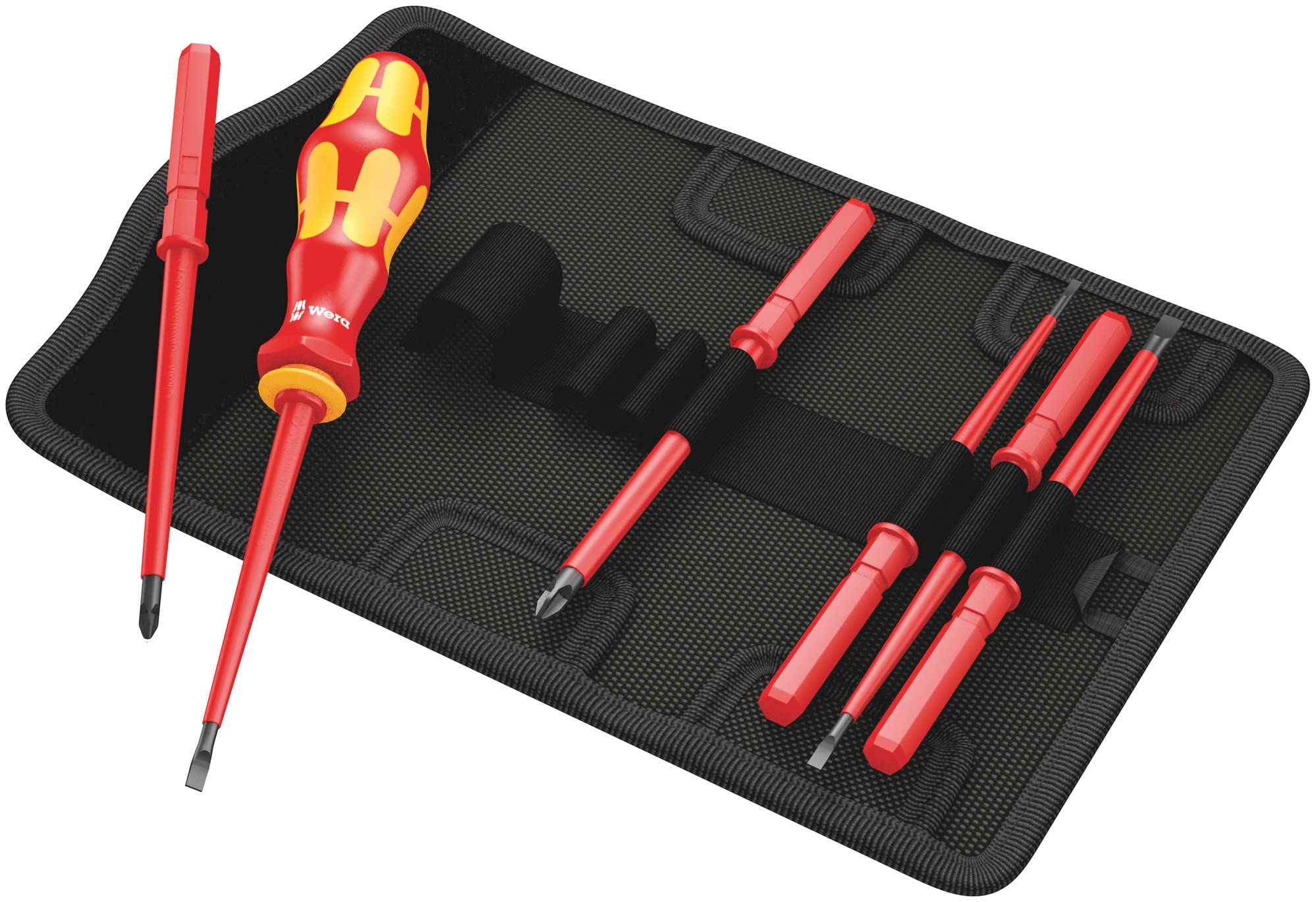 Wera 05003470001 KK VDE 60i/7 Insulated Interchangeable Blade Pouch Set 7 Piece