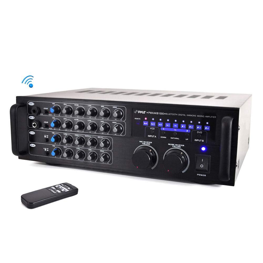 Pyle PMXAKB1000 1000 Watt Bluetooth Karaoke Rack Mountable Amp