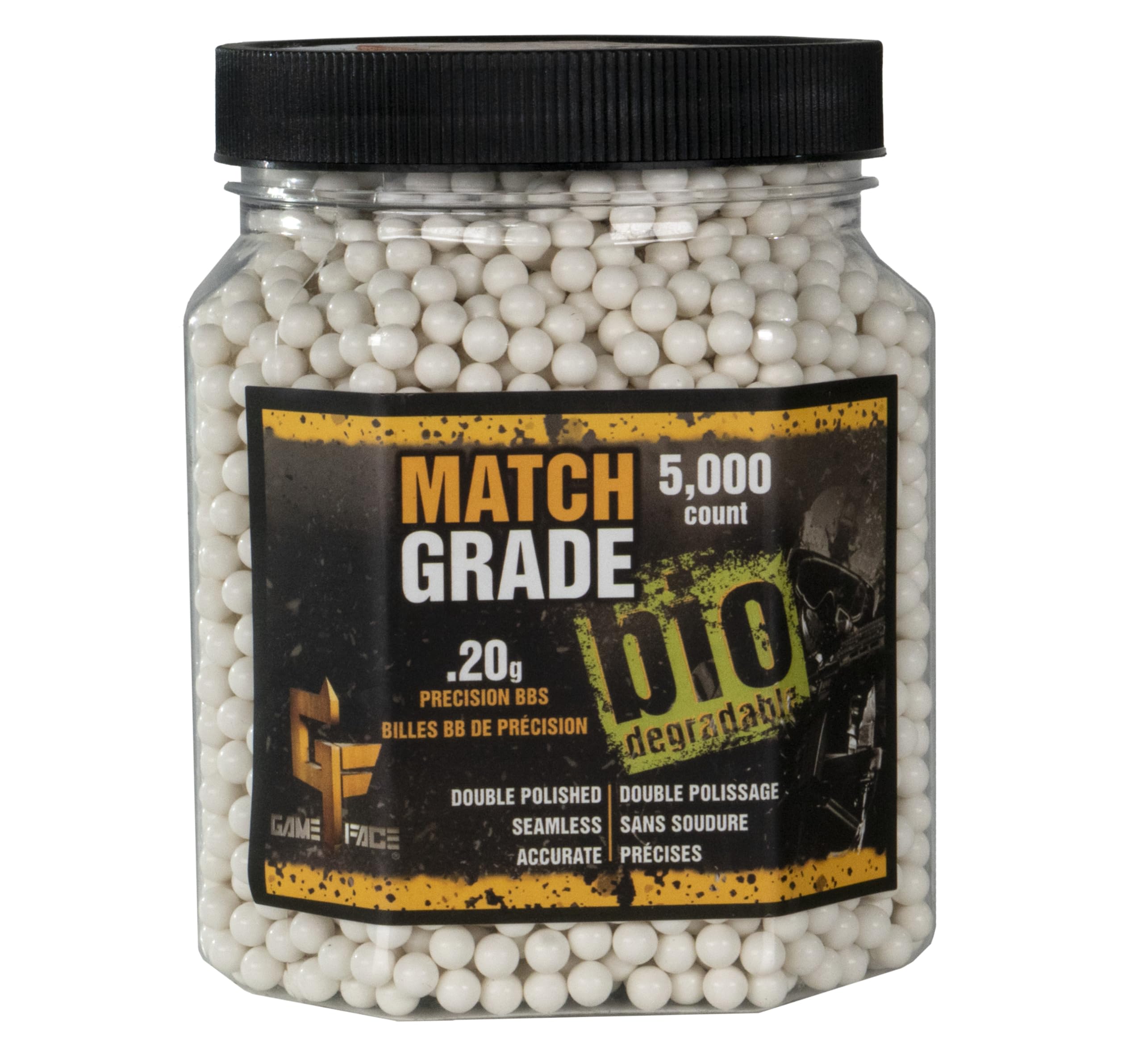 Game Face Match Grade (white)Biodegradable ammo - 6mm .20 gram 5000 count