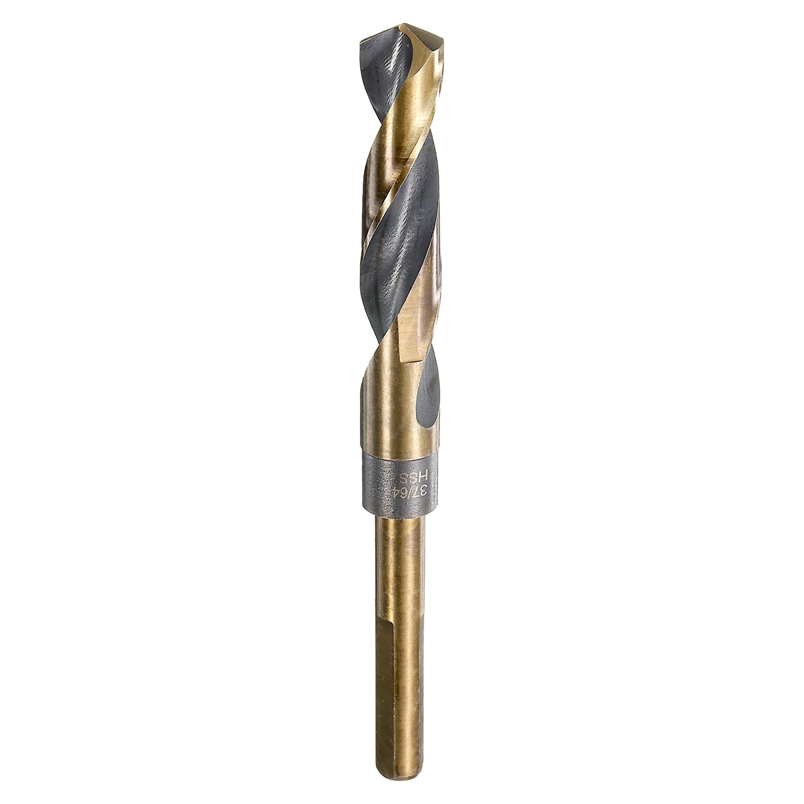 HARFINGTON Twist Drill Bit 37/64" Dia High-Speed Steel 4341 Metric Drill Bits 5.7" Overall Length with Black & Gold Oxide Coating for Drilling Hard Metals, Stainless Steel, Alloy Steel