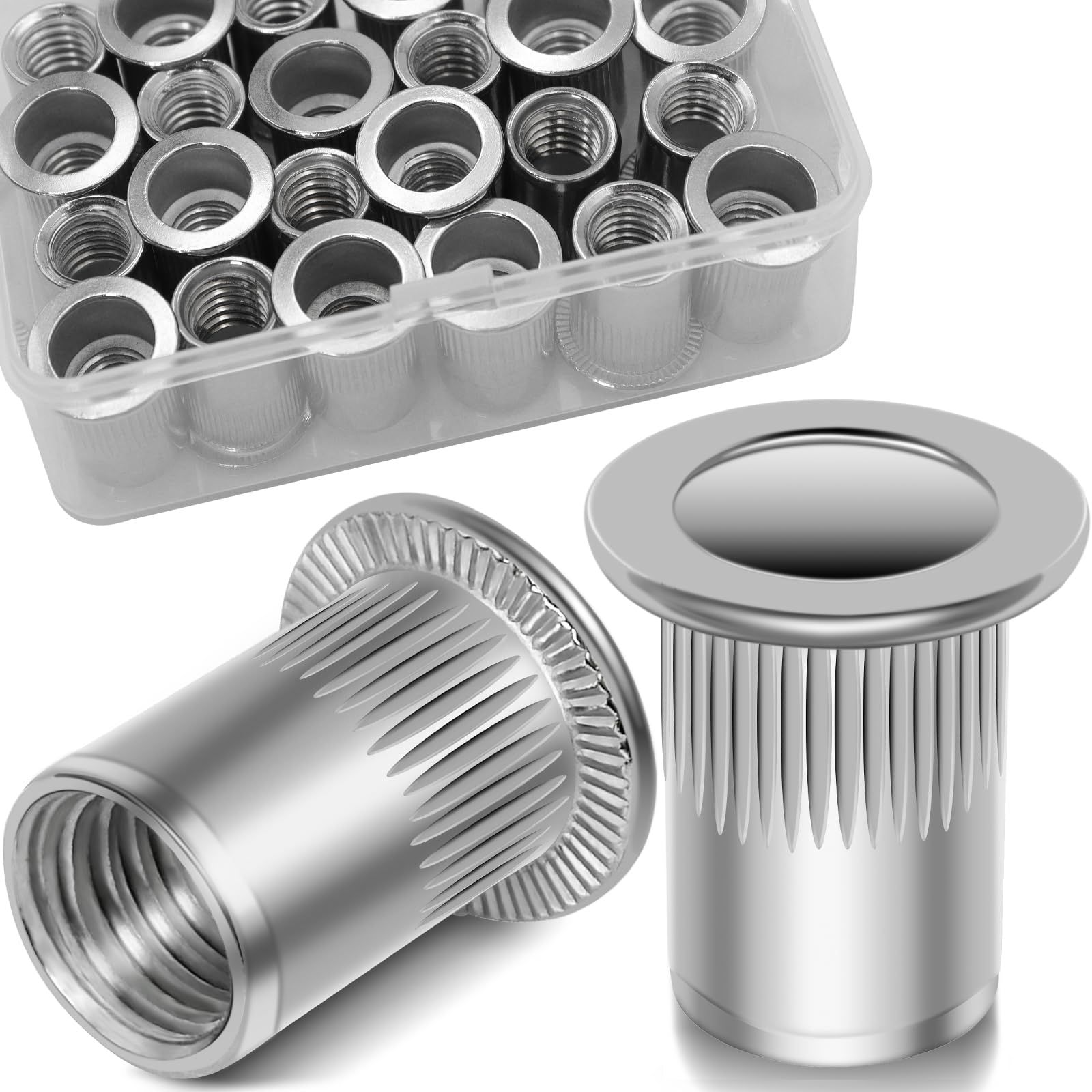 Vifmy 3/8-16 Rivet Nut,28Pcs Stainless Steel 304 Threaded Rivnuts Insert