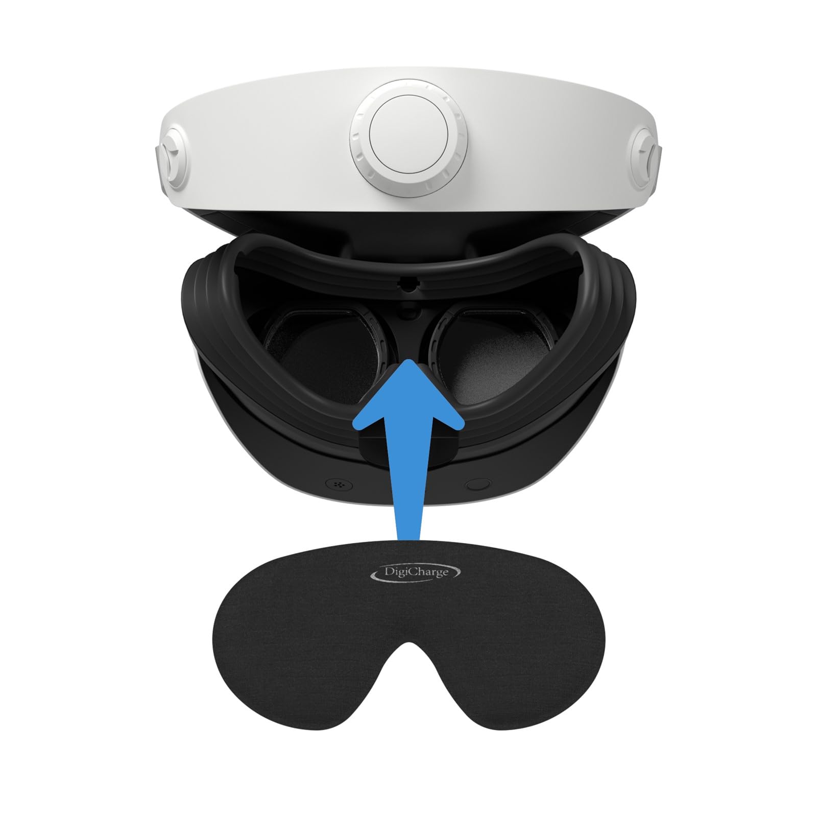 Digicharge Lens Protective Cover for PS VR2, PS VR 2 Glasses Cap, PSVR2 Protector Dustproof & Anti-Scratch Lens Shield, 14mm Thick Foam, Protects All Headset from Dust including sensor, Not Just Lens