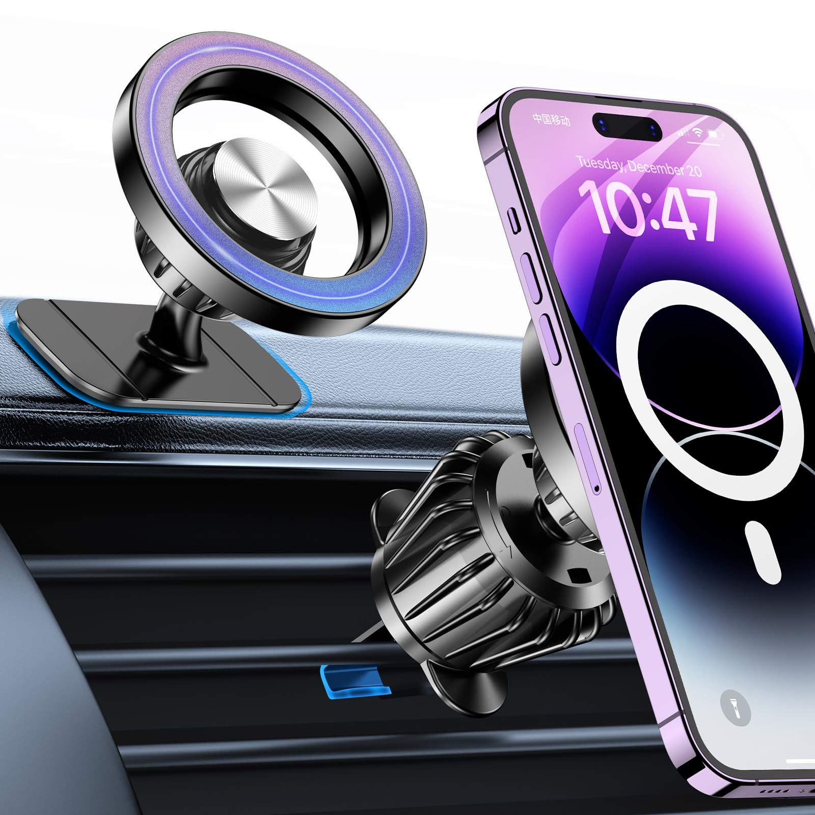 Kaistyle for Magsafe Car Mount【Strong Magnets】Magnetic Phone Holder for Car Phone Holder Mount Dash Mounted Holders Phone Holders for Your Car Accessories for Women Men for iPhone 17 Pro Max 16 15 1