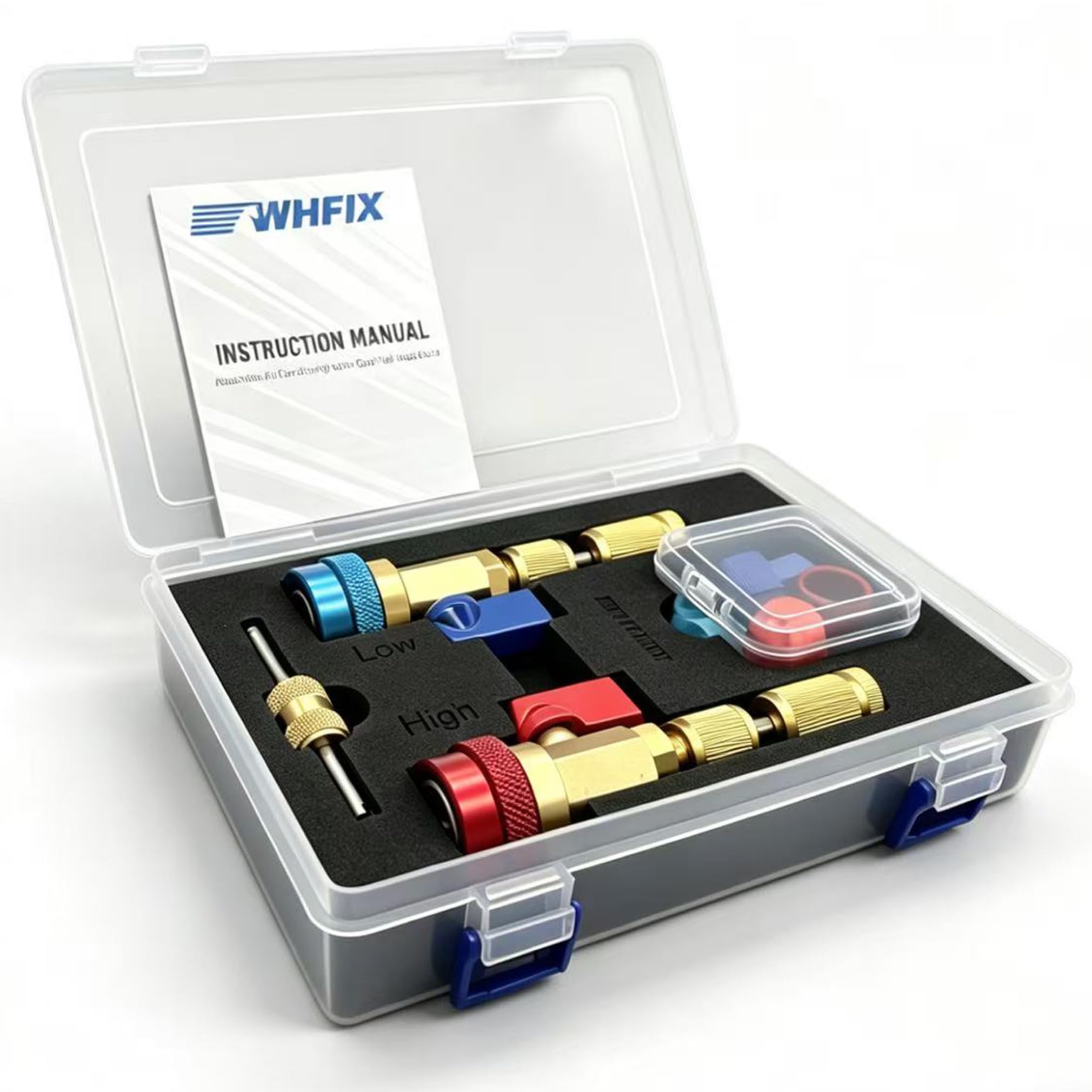 TEOFix R134A Valve Core Quick Removal Tool Set. AC Schrader Valve Tool