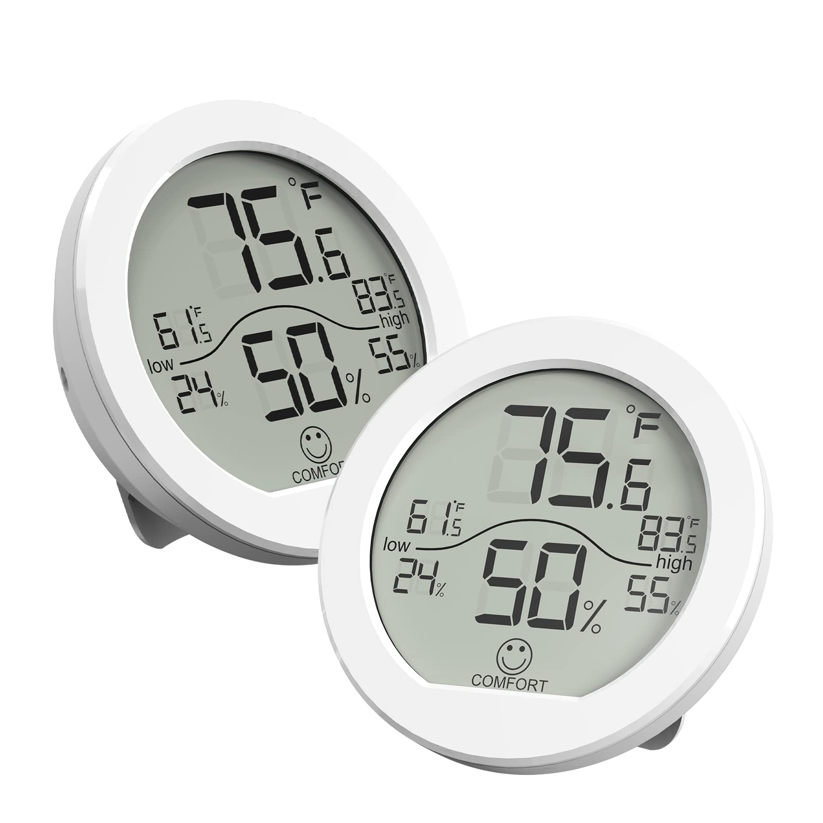 SECRUI Digital Hygrometer Thermometer for Room Temperature Humidity Meter Indoor Thermometer Accuracy Calibration LCD Temperature Sensor with Maximum and Minimum Records, TH1, White