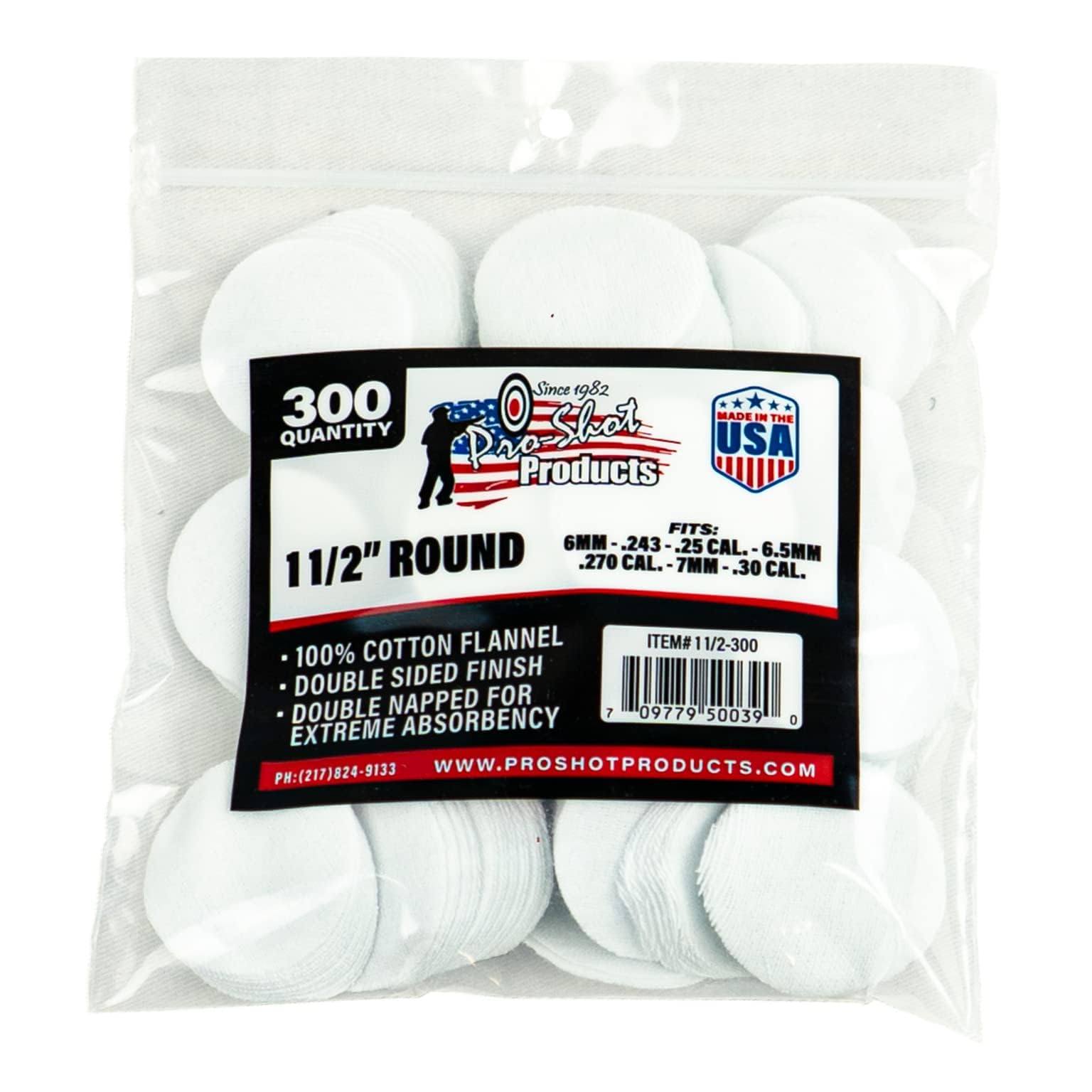 Gun Cleaning Patches - 300 Count - 1 1/2 Inch - Round