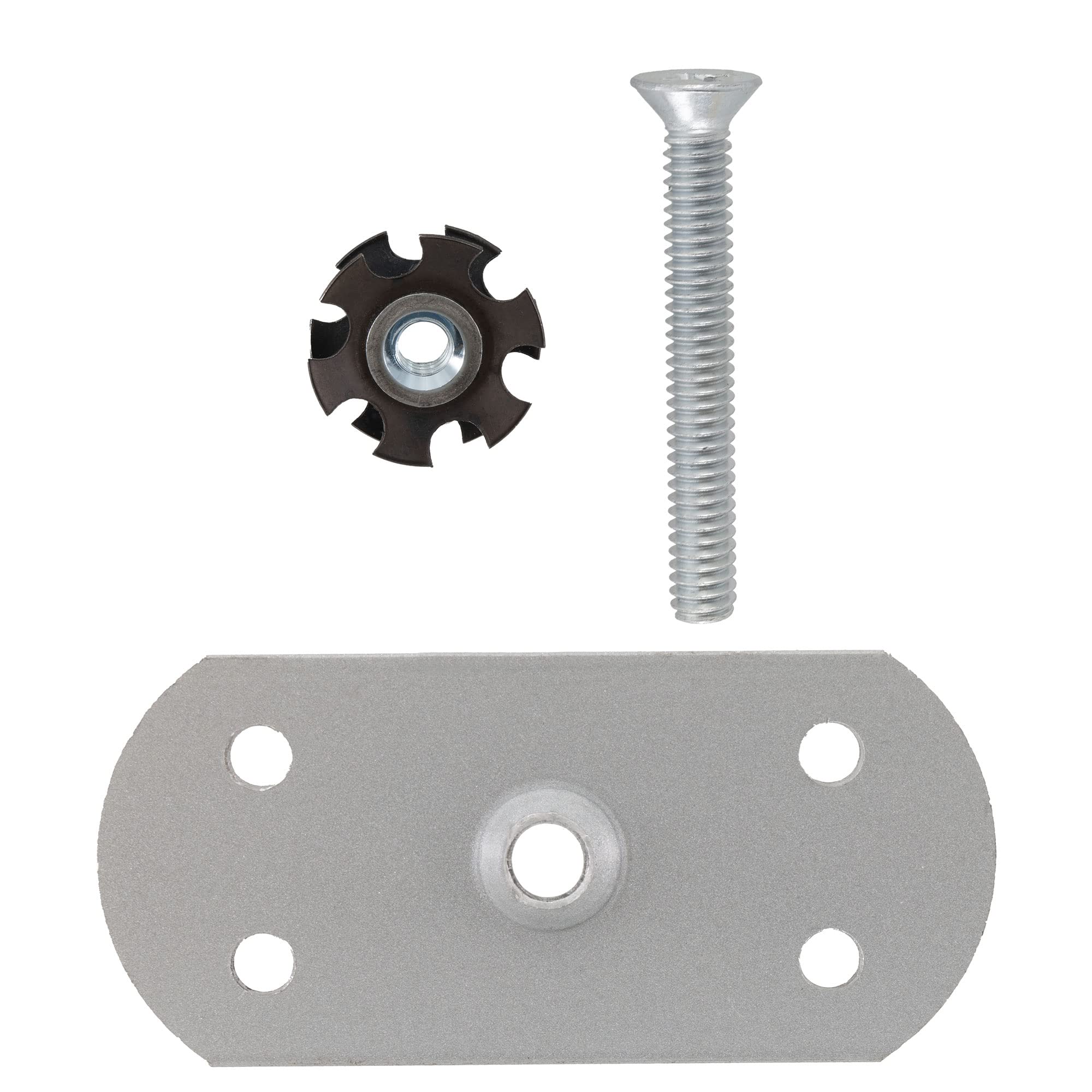 RecPro Rectangle Ladder Pad with Screw and Star Nut for RV Exterior Ladder (Silver)