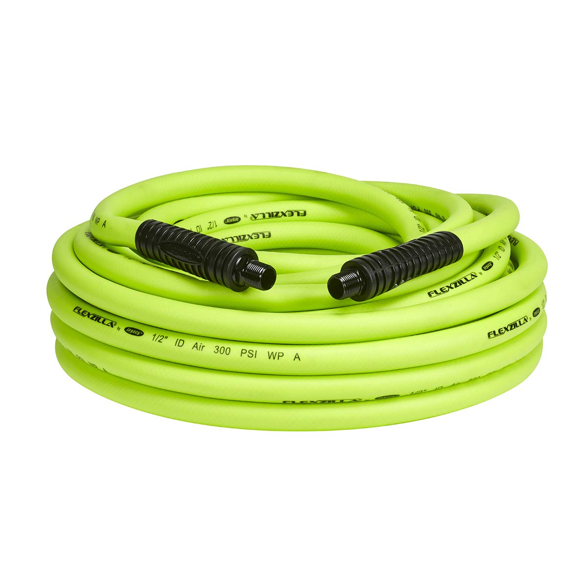 Flexzilla HFZ1250YW4 Air Hose 1/2In X 50Ft 1/2In MNPT Fittings