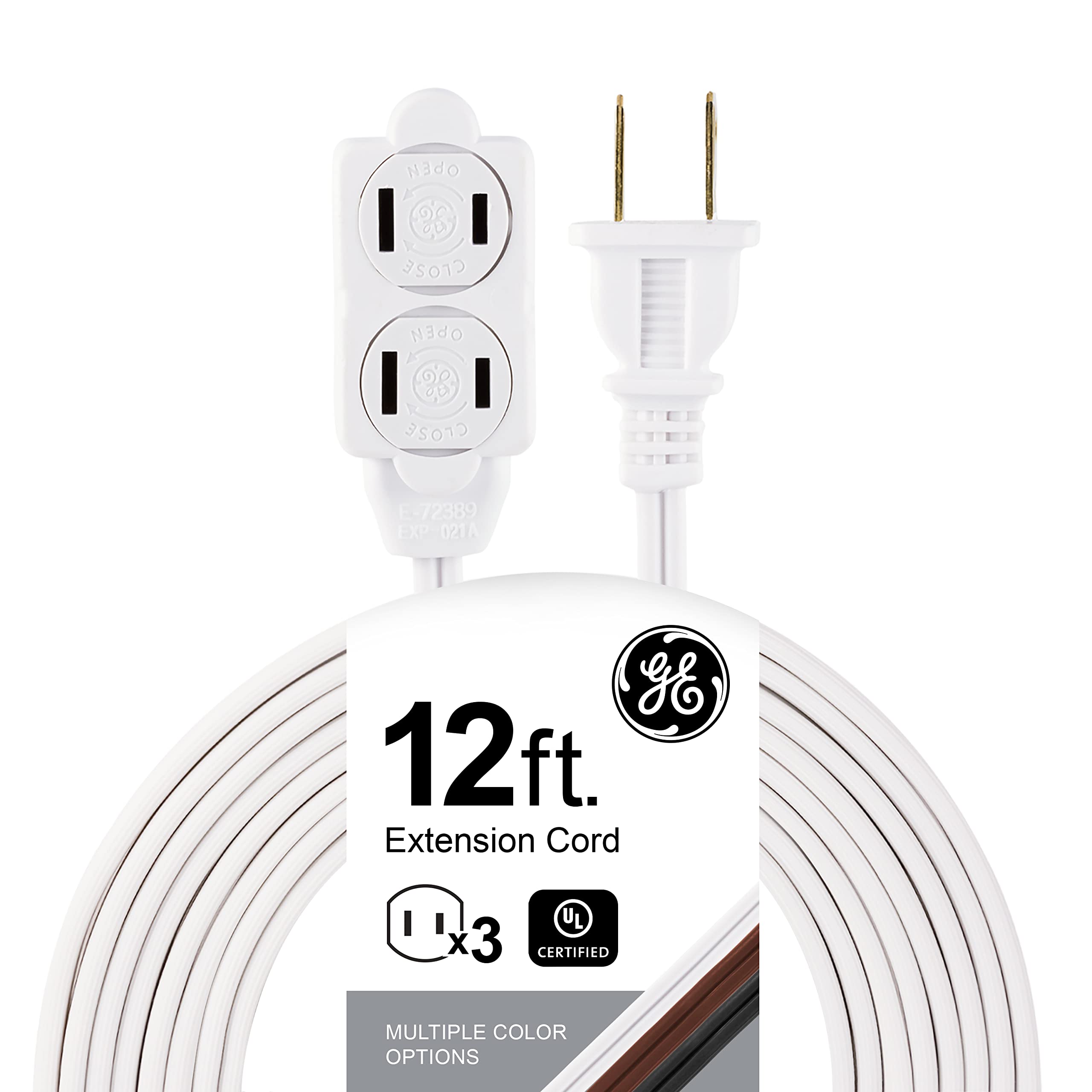 GE 51954 3-Outlet Extension Cord, 12ft
