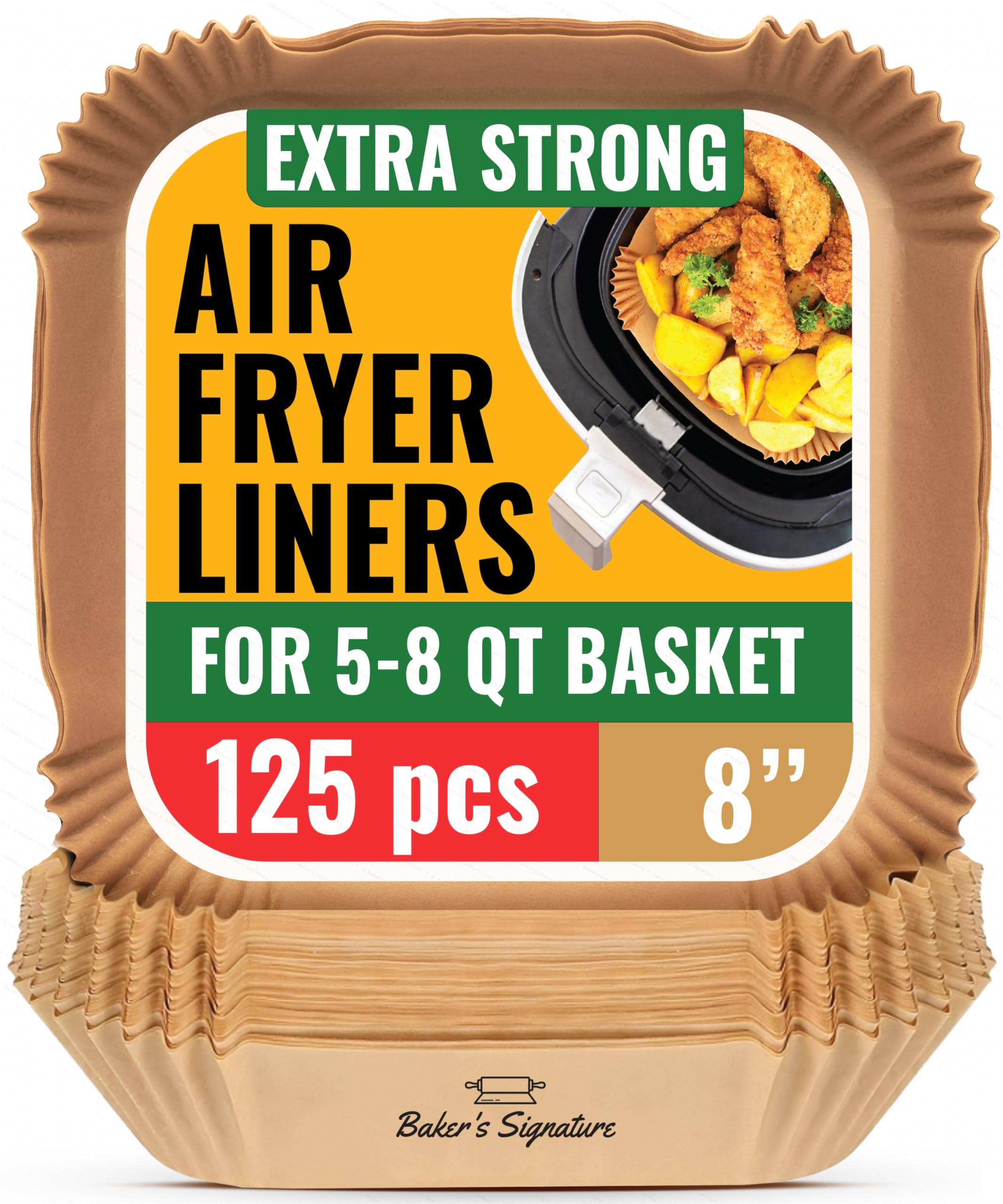 Air Fryer Paper Liners, 125Pcs Air Fryer Disposable Liners