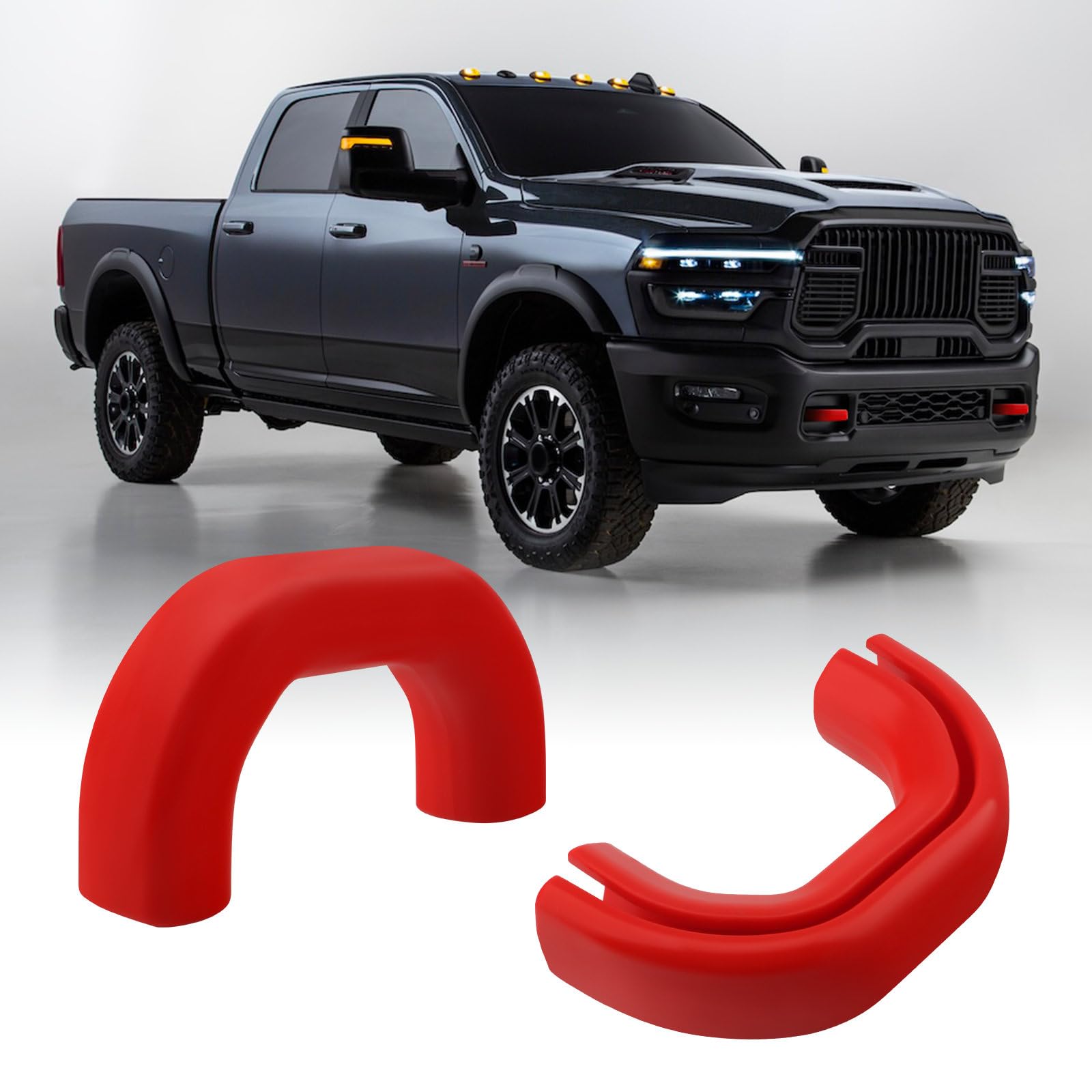 TECHPICCO Front Tow Hooks Covers for RAM 2500/3500 2019-2026 Red