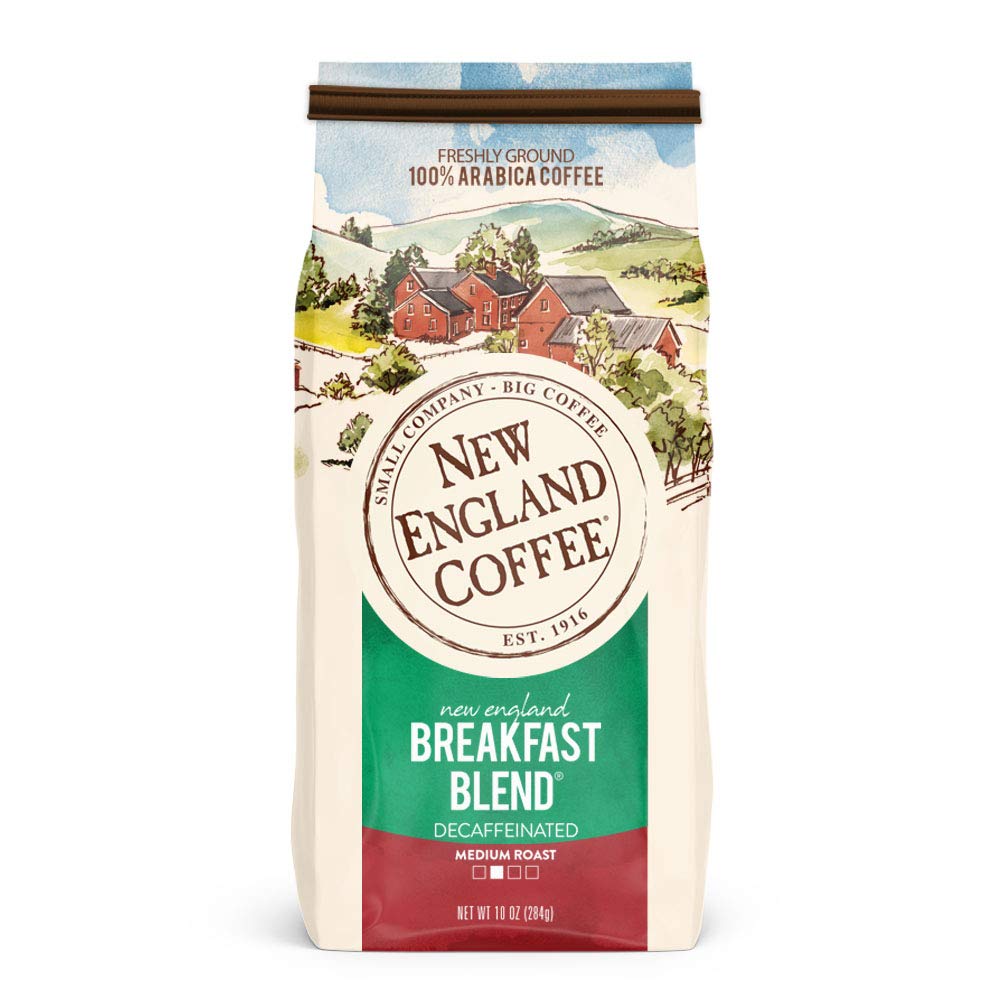 New England Coffee Decaf Breakfast Blend Ground Coffee 10oz (Pack of 1)