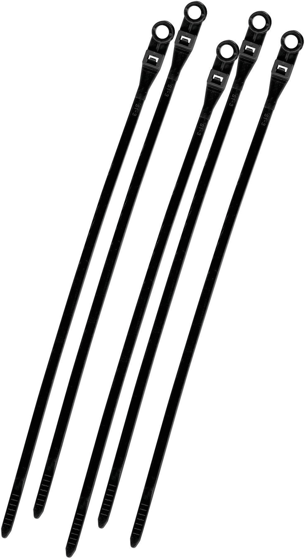 NIPPON CTR8BUV 8" Wire Ties with Tie-Down Ring - Black (100 count)