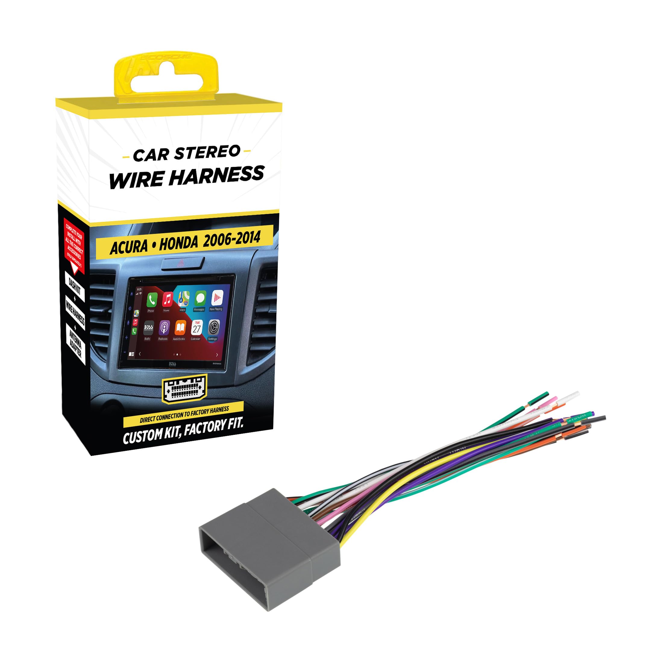 Scosche HA10B Aftermarket Radio Wiring Harness for Select 2006-14 Acura and Honda Vehicles - Aftermarket Radio Wire Harness for Car Stereo - Check Vehicle List and Notes in Images for Your Model