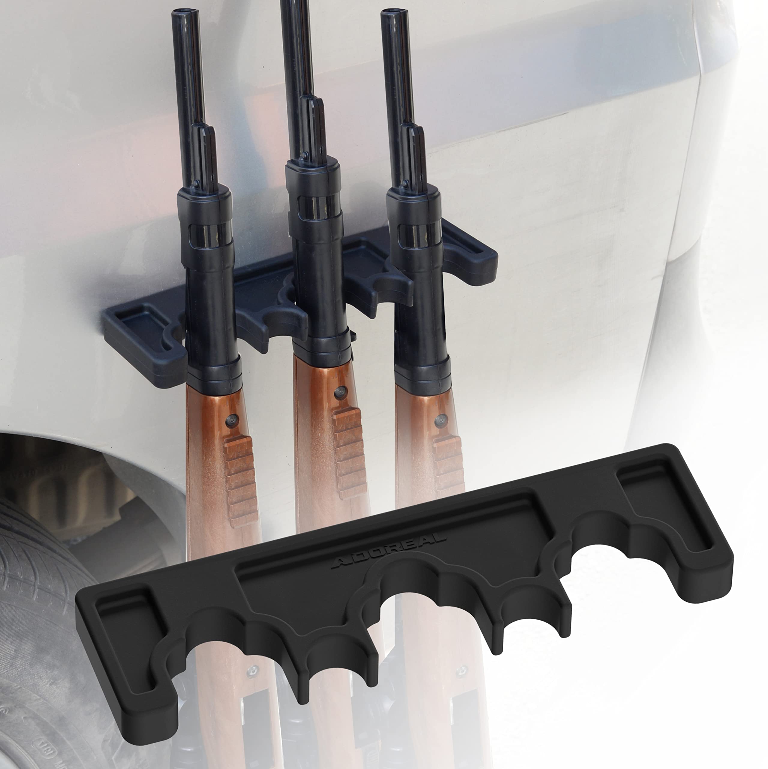 Adoreal Magnetic Rifle Rack, Durable Rubber Gun Rack for Gun Storage, Magnetic Gun Holder in Gun Cabinet, Shotgun Rifle Barrel Rest Gun Safe Organizer Indoor Gun Racks Size10.23”Lx2.83”Wx0.74”H