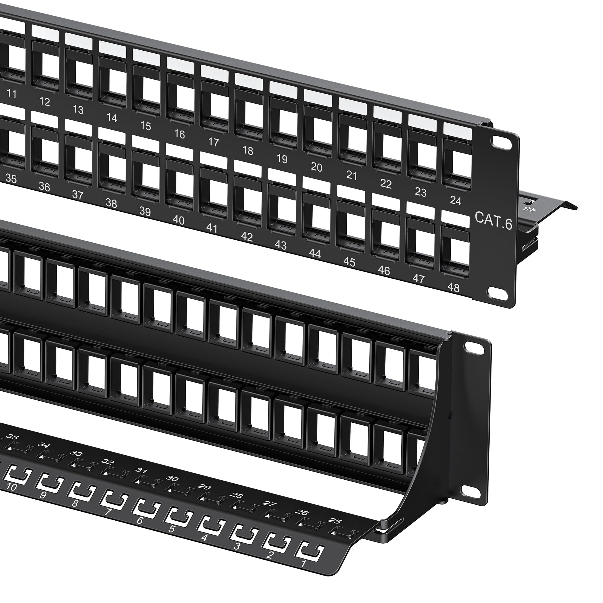 Cable Matters 2U 48 Port Keystone Patch Panel with Cable Management