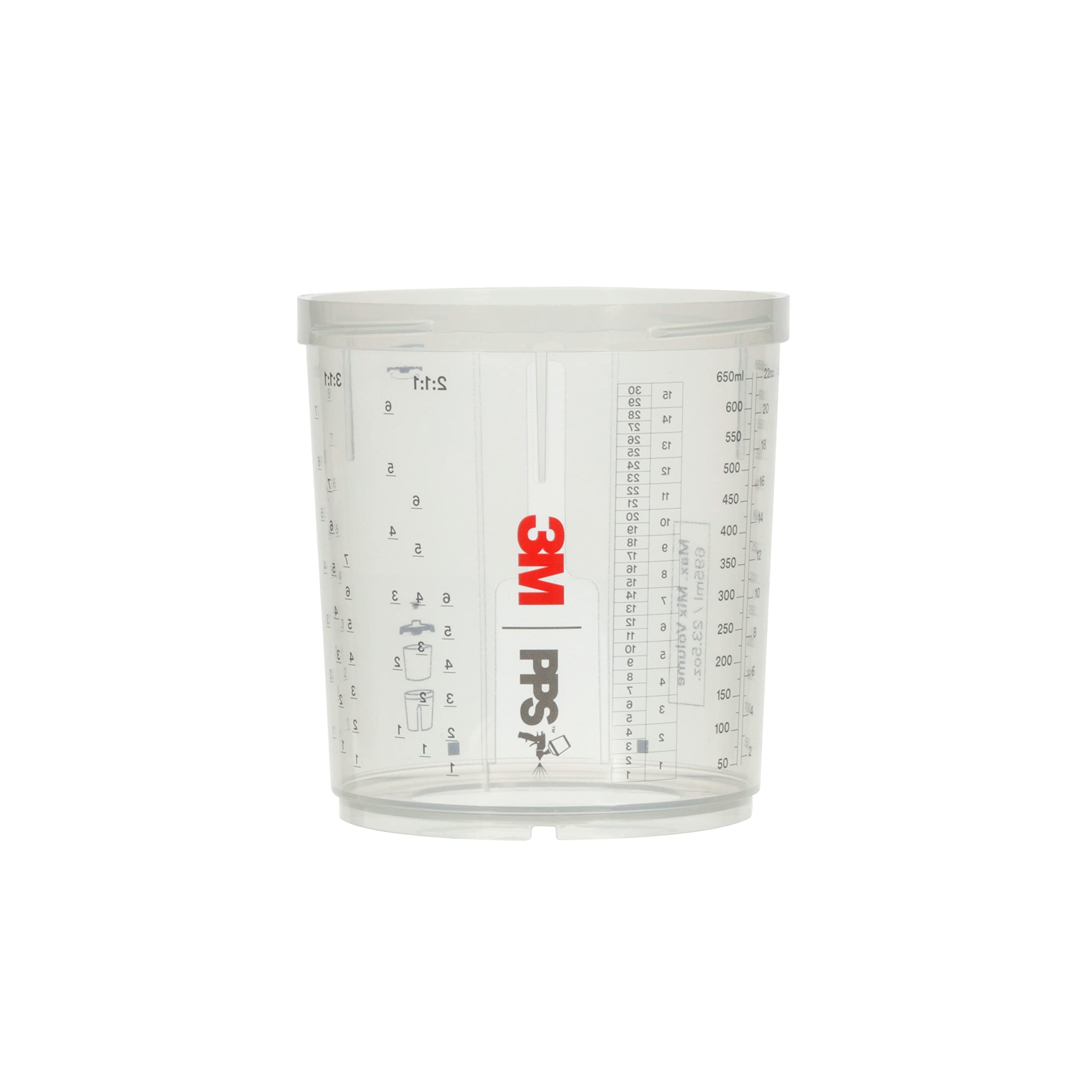 3M PPS 2.0 Spray Gun Cups, 26001, Standard, 22 Ounces, Use with Paint Gun and PPS 2.0 Lids and Liners to Paint Cars, Furniture, House and More, 2 Pack