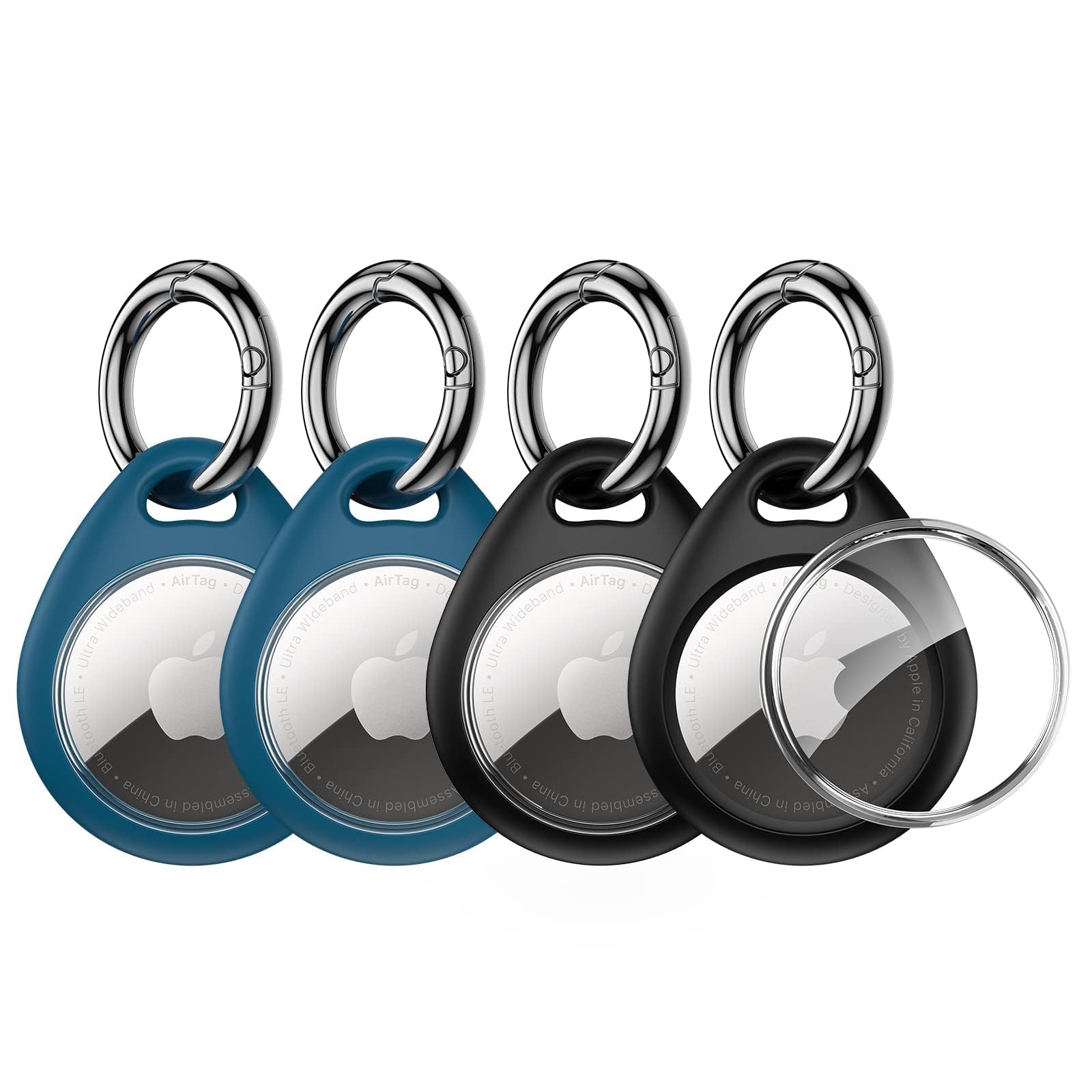 UNBREAKcable AirTag Holder for Apple - 4 Pack Air Tag Case with Keychain