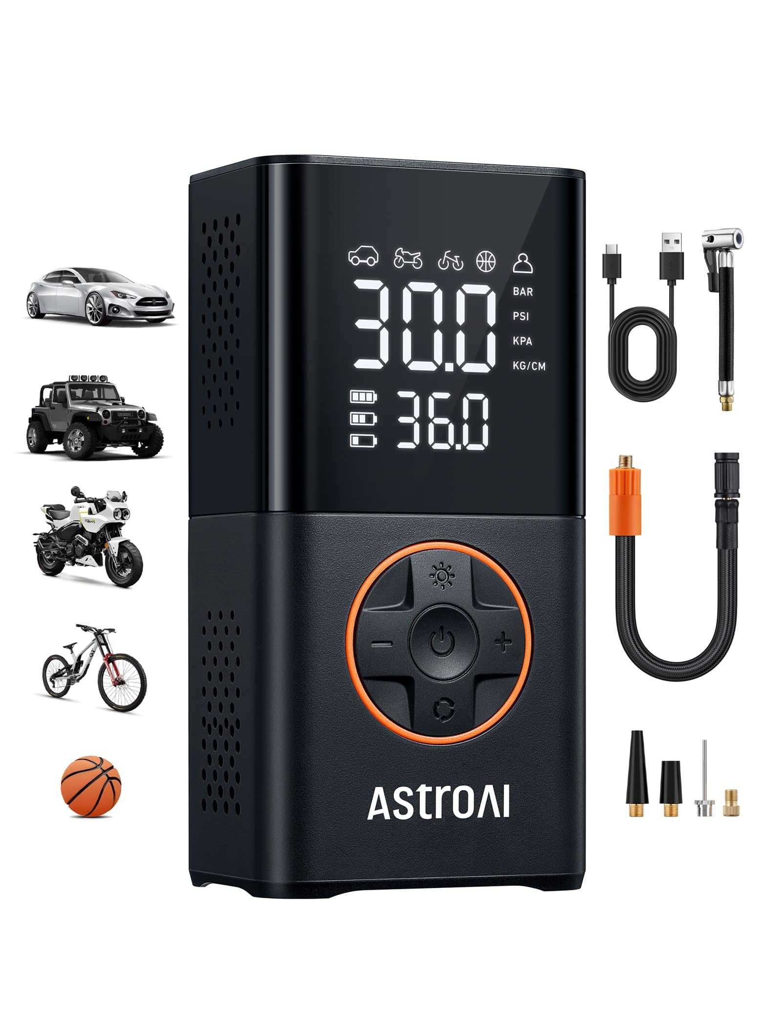 AstroAI L7 Tire Inflator Portable Air Compressor,150 PSI Cordless Bike Pump