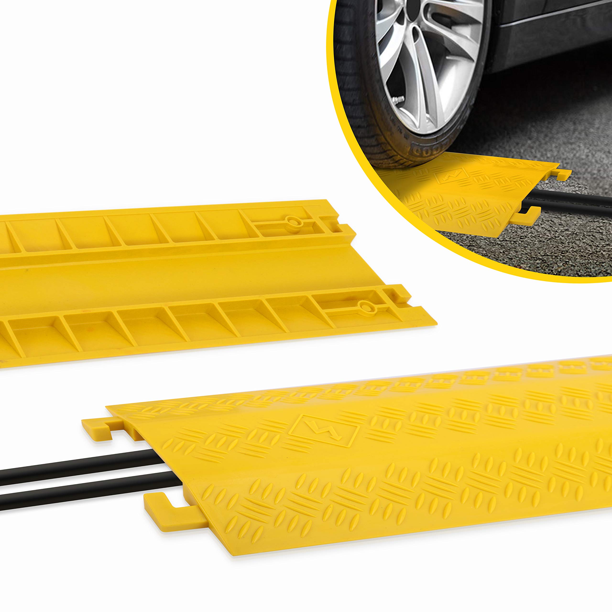 Pyle PCBLCO22 Cable Protective Cover Ramp, Cord/Wire Concealment Protection Track, Extra Wide