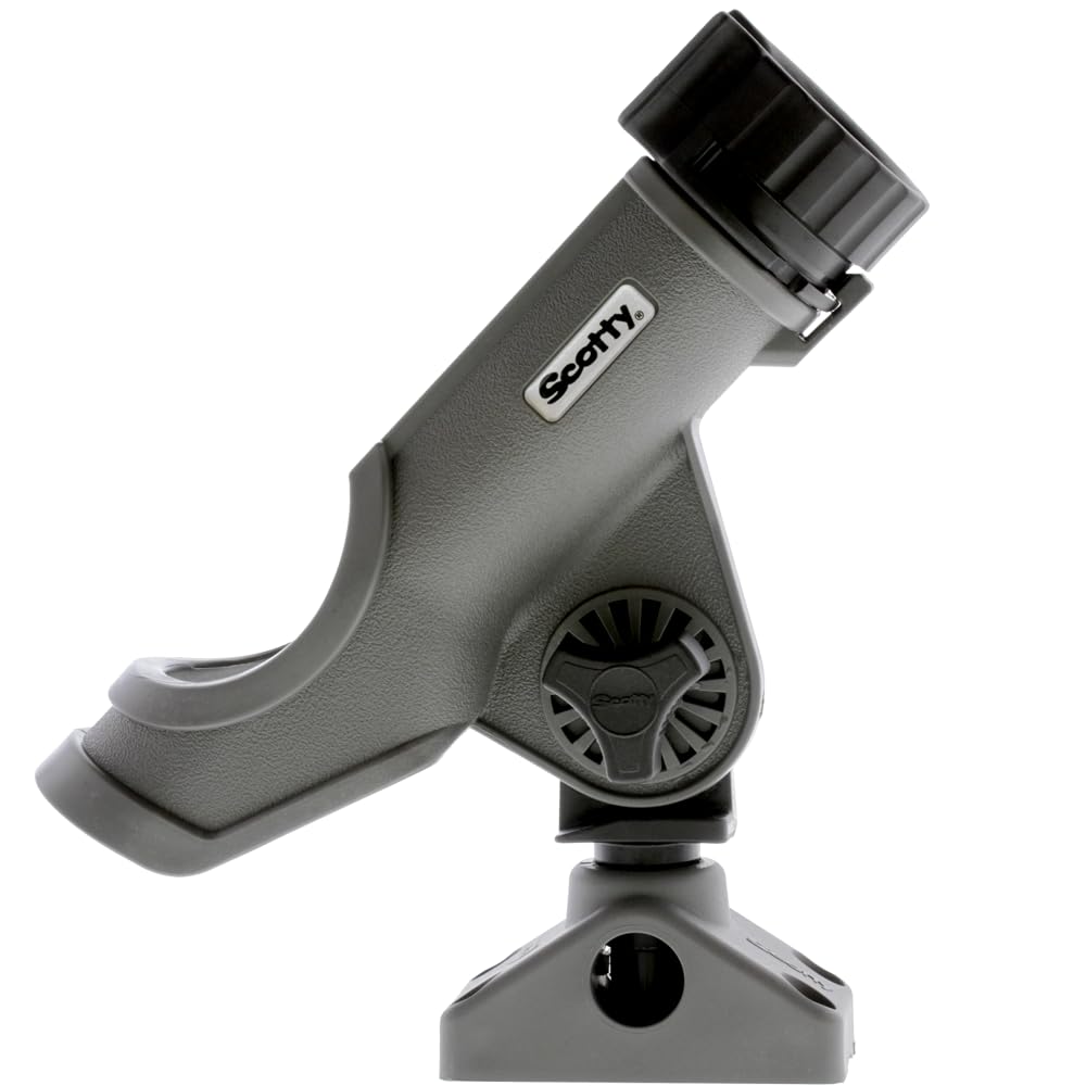 Scotty 0230GR Power Lock Rod Holder with Combination Side/Deck Mount, Gray