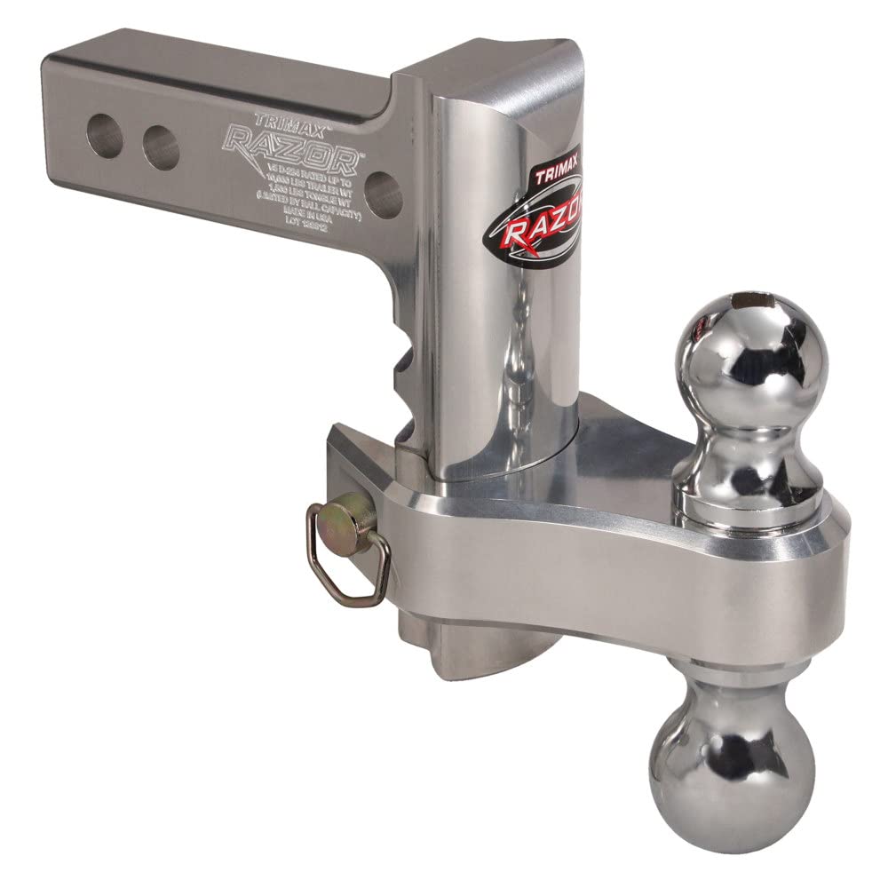 TRIMAX TRZ6ALRP 6" Aluminum Adjustable Hitch w/Dual Hitch Ball & Receiver Pin
