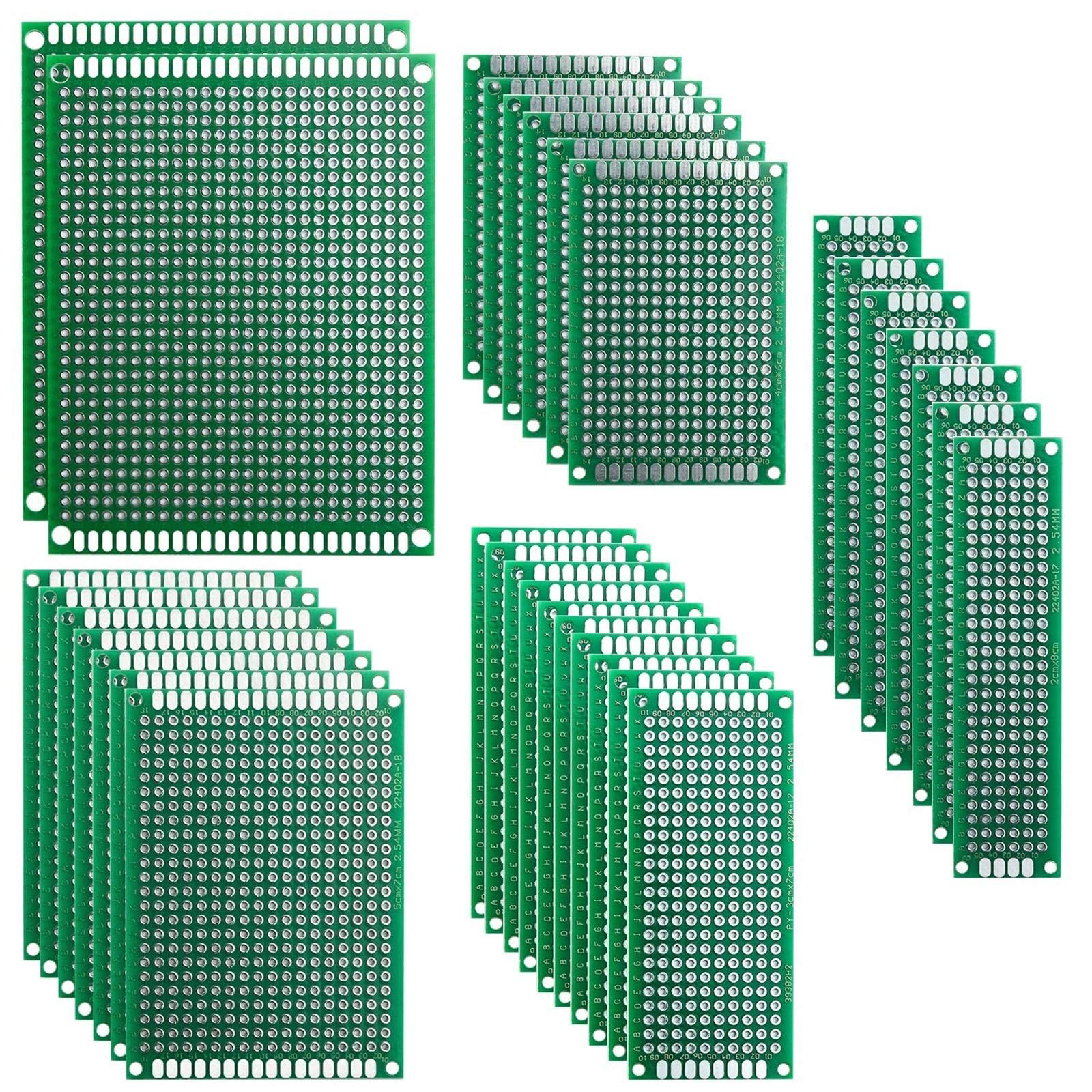 ELEGOO 32Pcs Double Sided PCB Board Prototype Kit for DIY Soldering